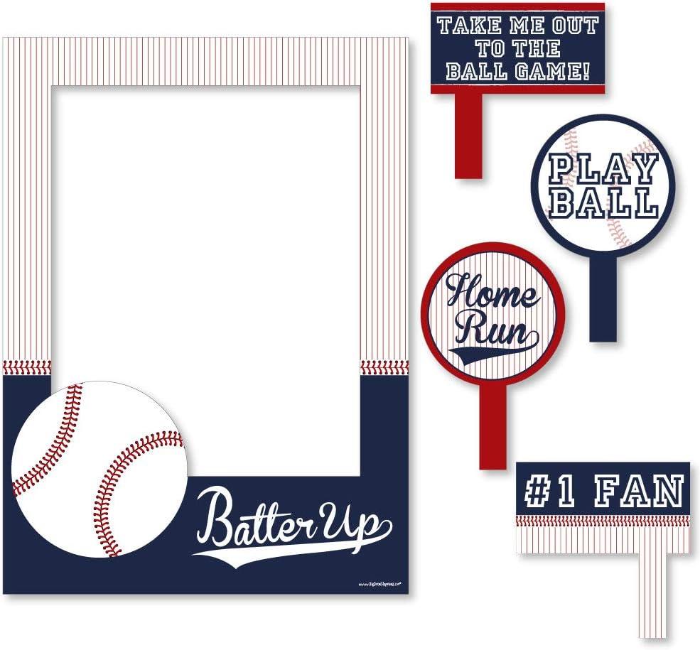 Big Dot of Happiness Batter Up - Baseball - Birthday Party or Baby Shower Selfie Photo Booth Picture Frame & Props - Printed on Sturdy Material