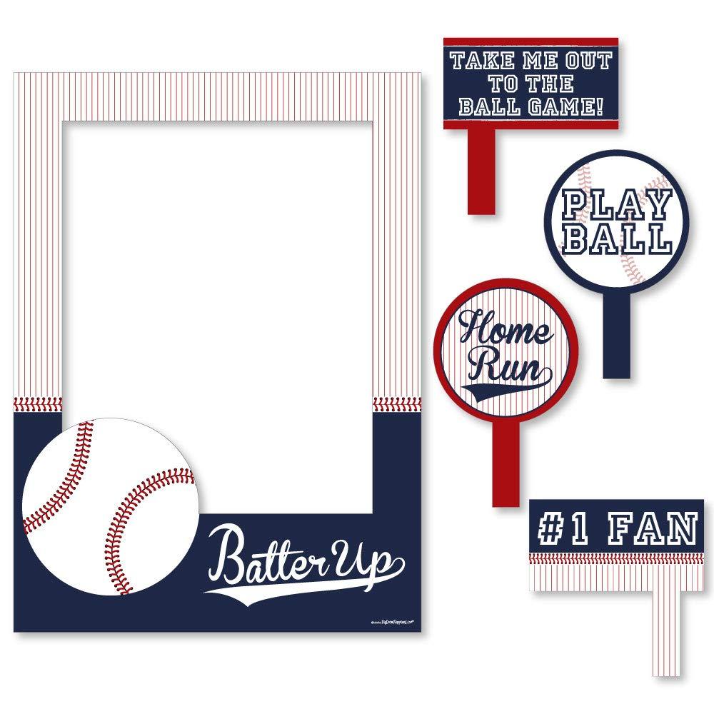 Big Dot of Happiness Batter Up - Baseball - Birthday Party or Baby Shower Selfie Photo Booth Picture Frame & Props - Printed on Sturdy Material