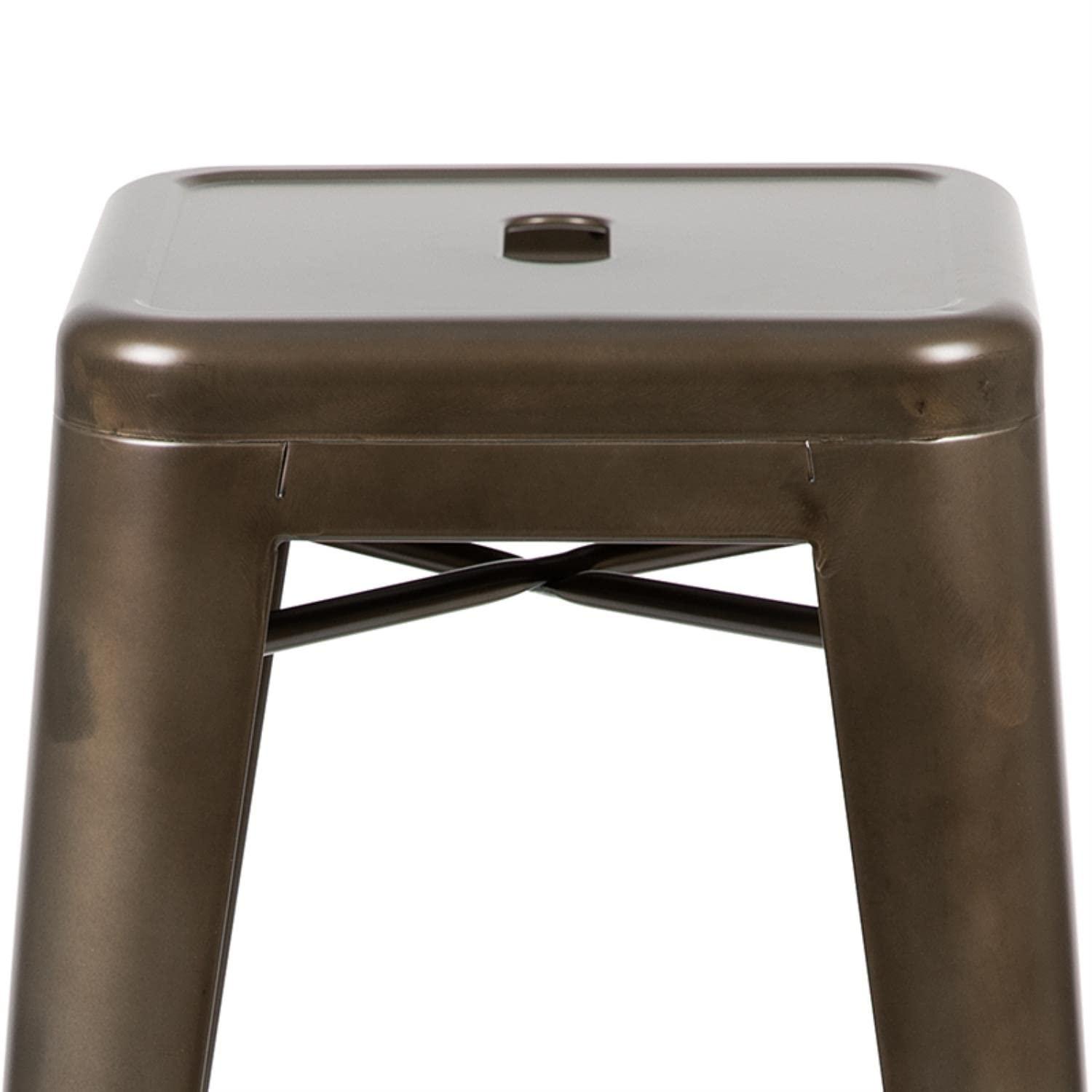 Flash Furniture 30" High Metal Indoor Bar Stool in Gun Metal Gray - Stackable Set of 4