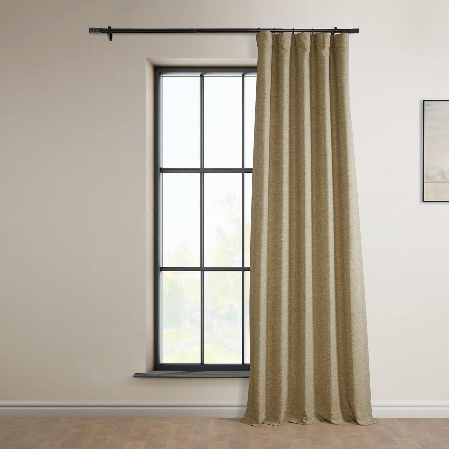 Ginger Polyester Blackout Puddle Length Drape Panel