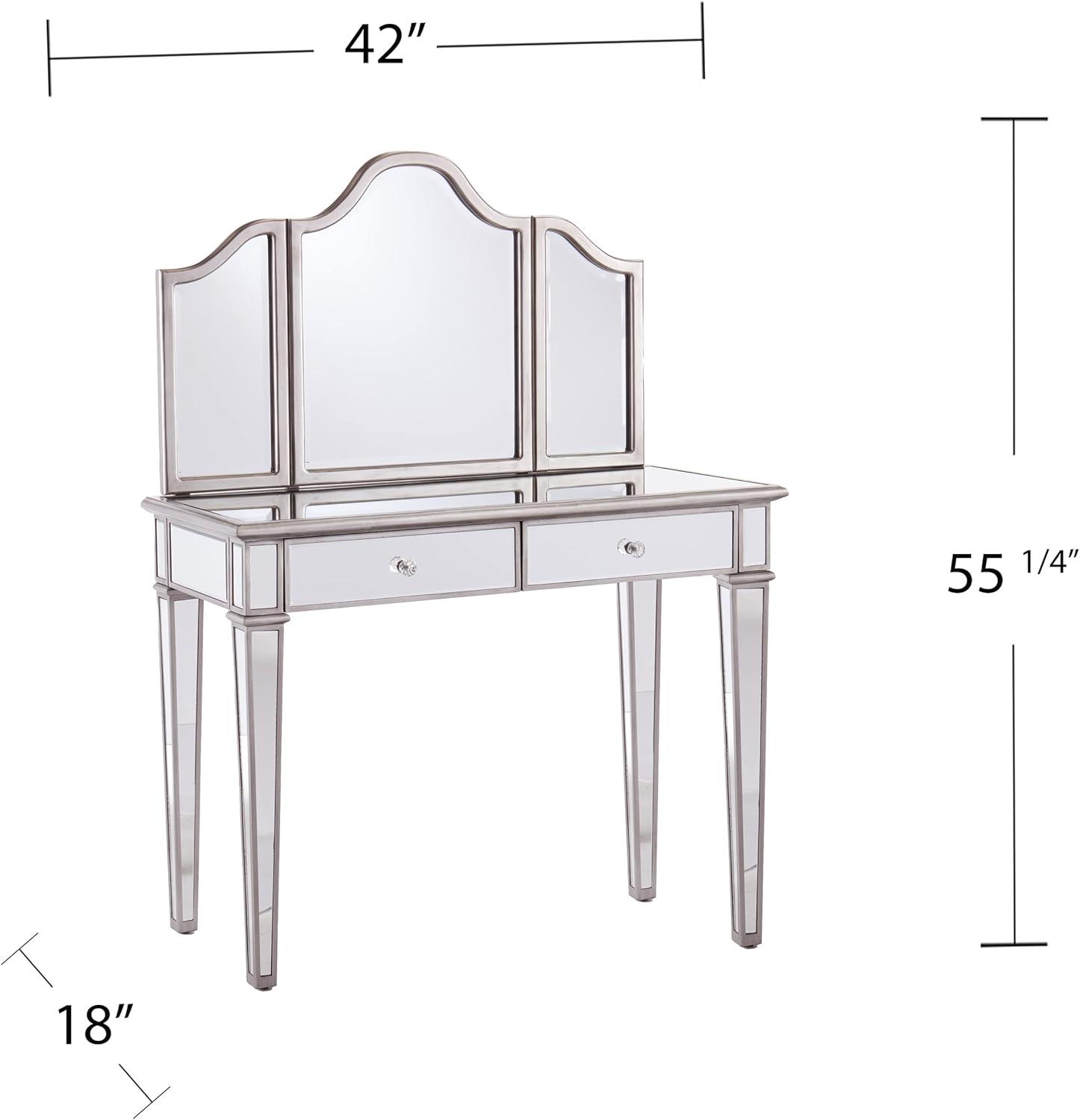 Kalla 2pc Mirrored Vanity Set with Storage