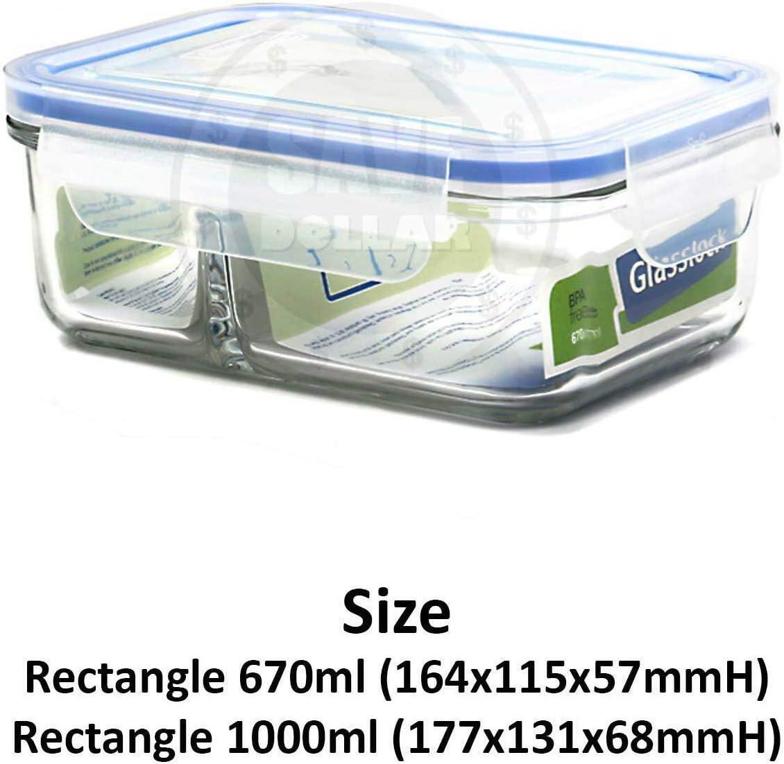 Clear Tempered Glass 3-Piece Divided Food Storage Set