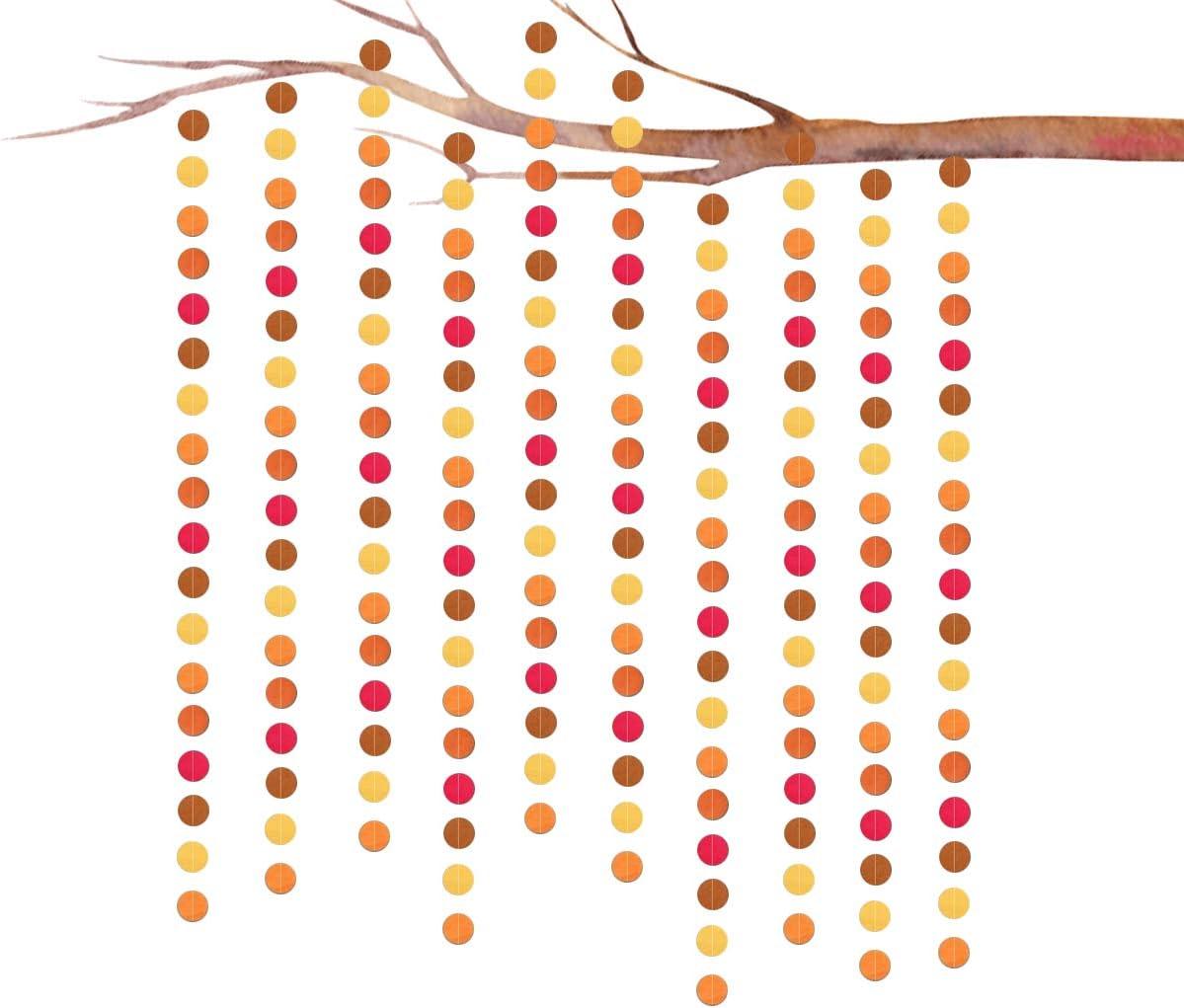 Autumn Theme Garland Fall Bunting Banners Autumn Leaf Paper Garland Hanging Streamers Thanksgiving Party Decoration for Baby Shower Kids Room Classroom Showcase Holiday Wedding