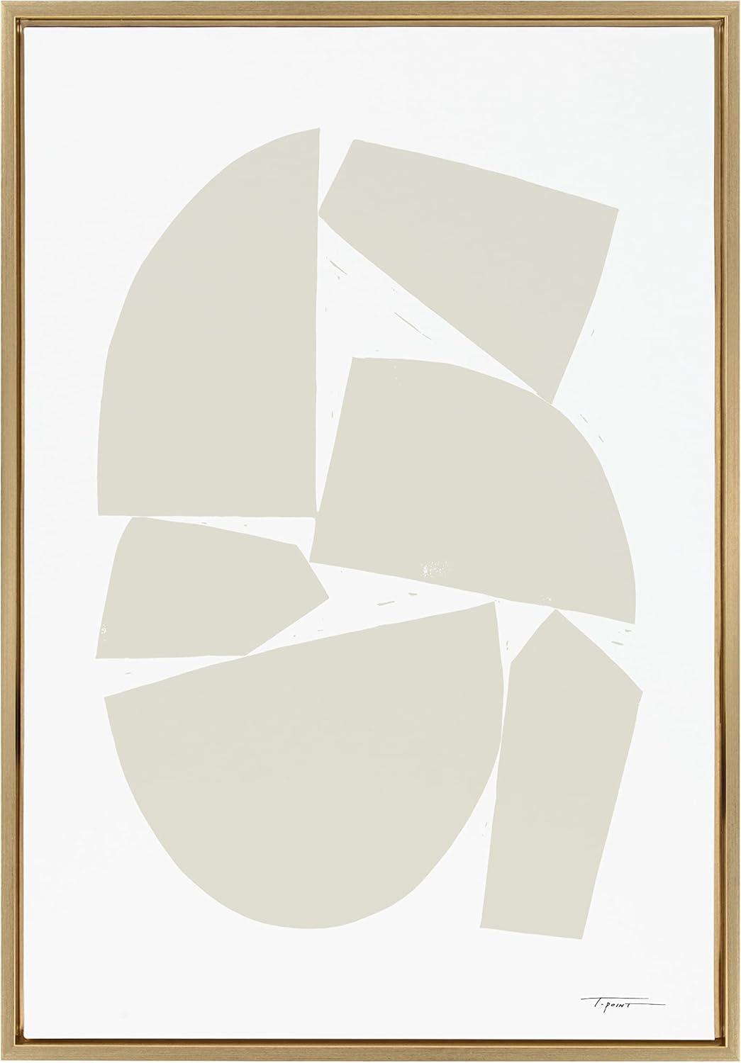 Kate and Laurel Sylvie Constructed I Neutral Framed Canvas by Statement Goods