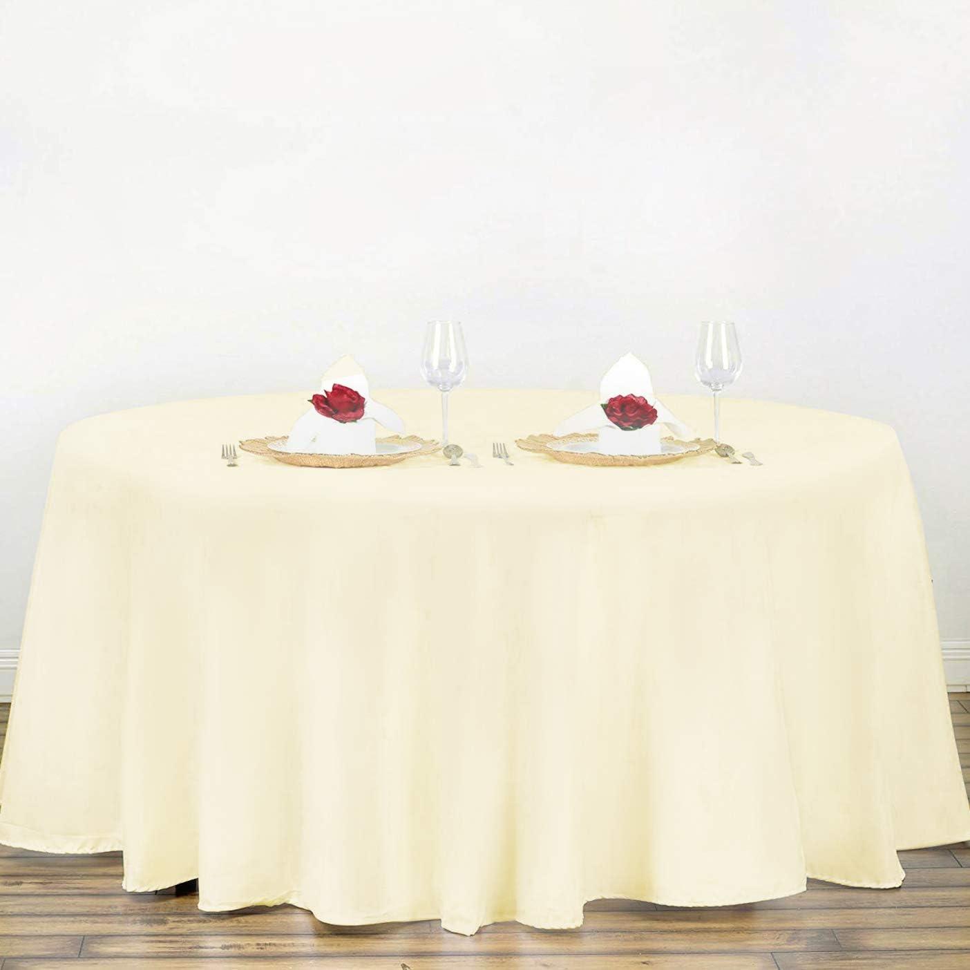 Craft & Party Polyester Tablecloth 120" Round (Ivory)