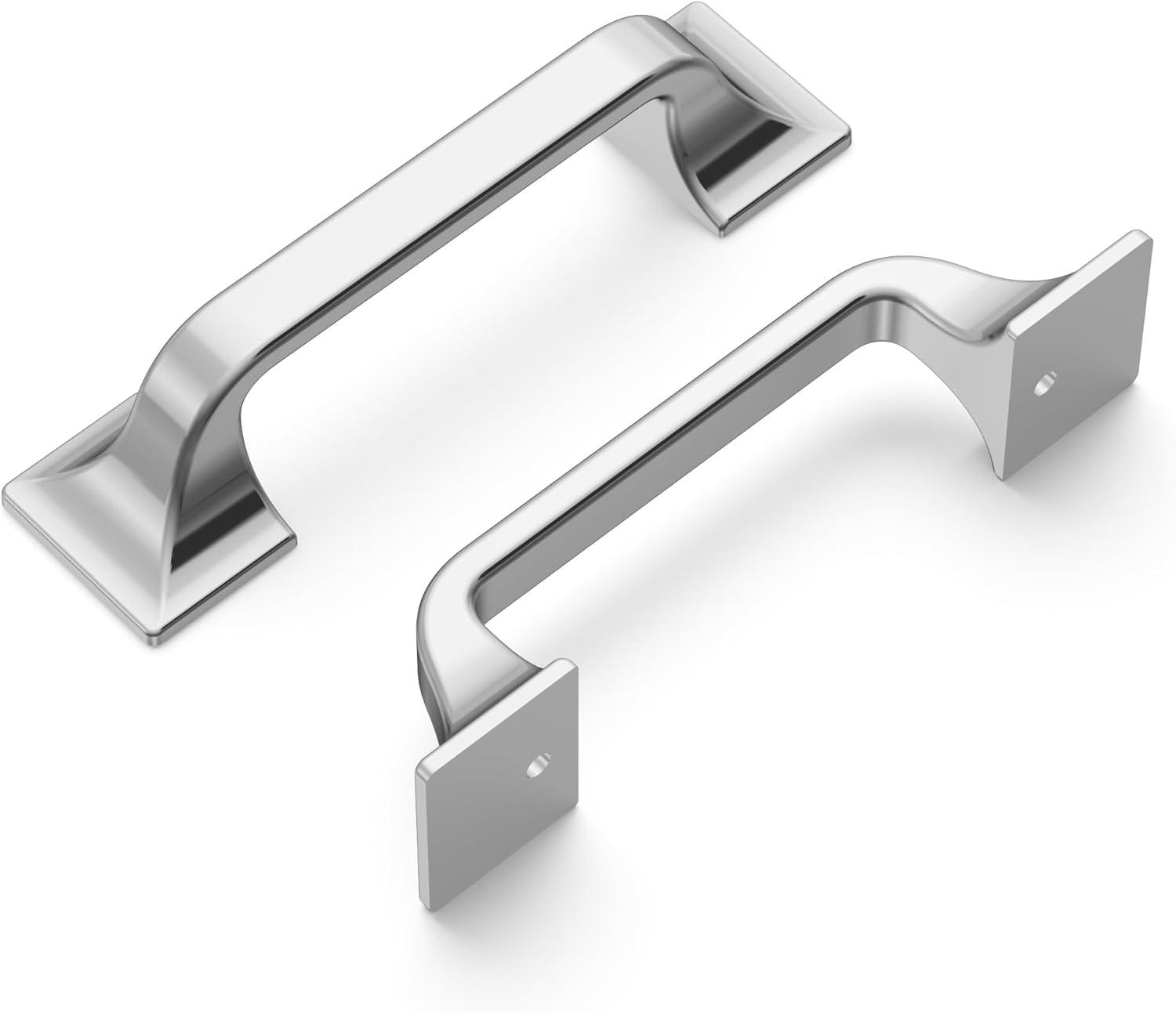 Chrome 3 Inch Modern Farmhouse Cabinet Drawer Pull