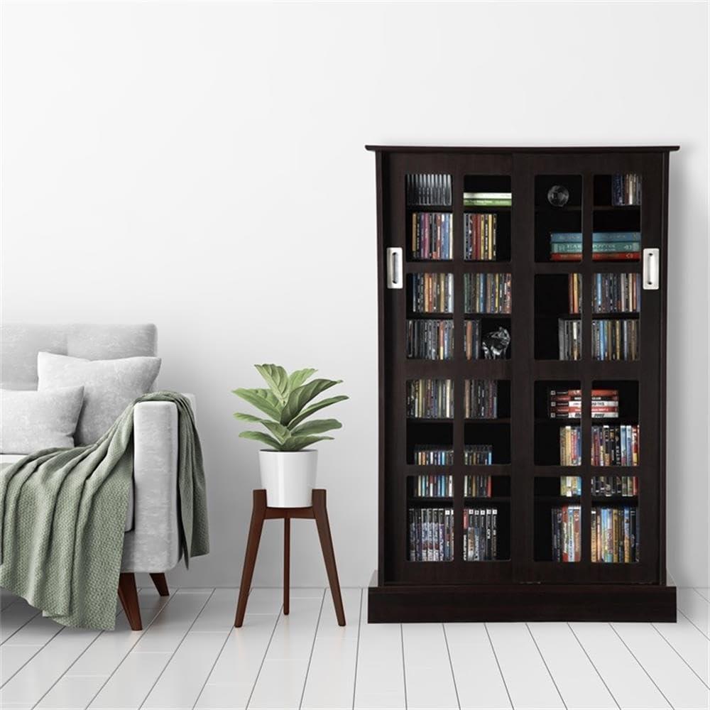 Windowpane Cabinet Media Storage Espresso 49" - Atlantic