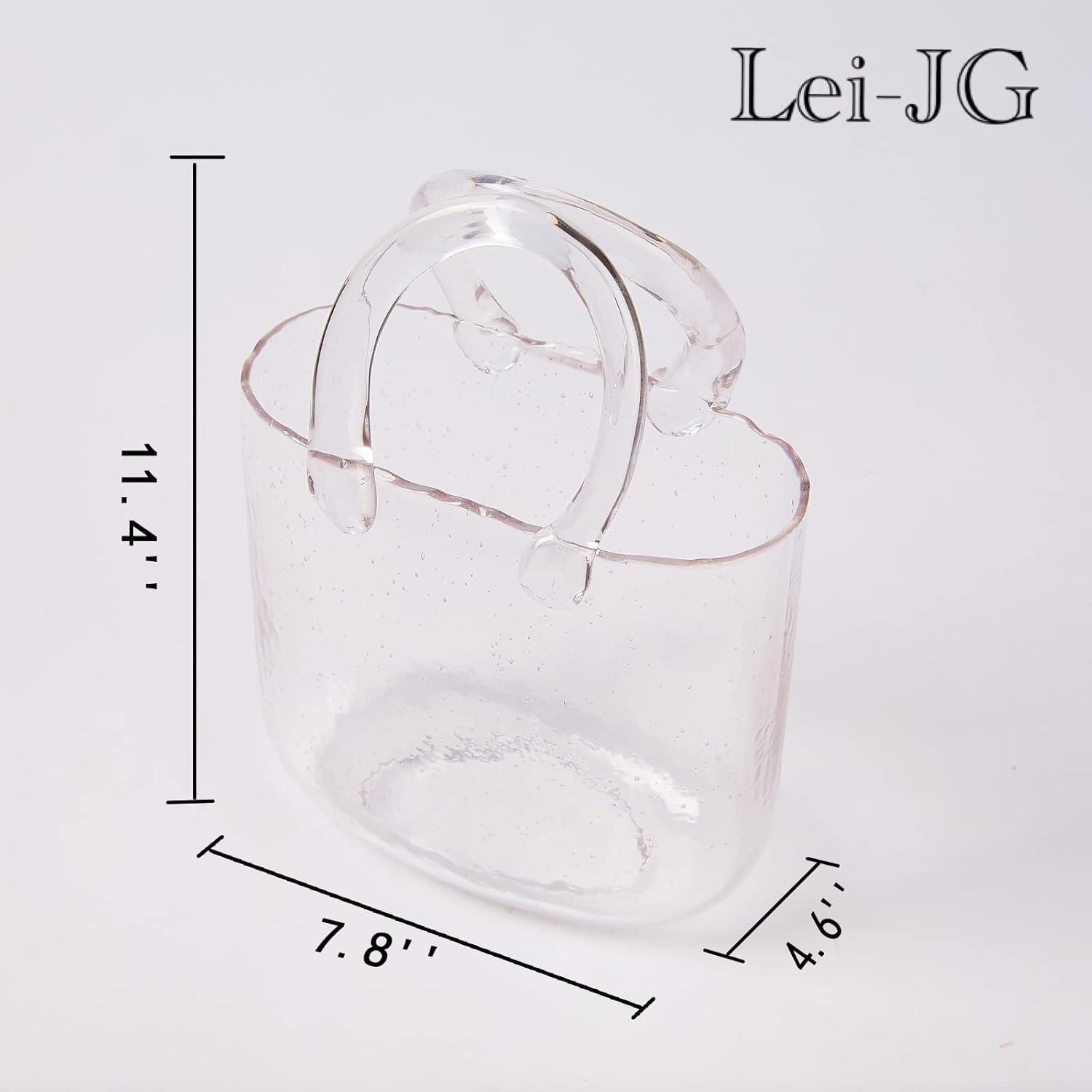 Clear Crystal Handbag Vase with Polished Finish