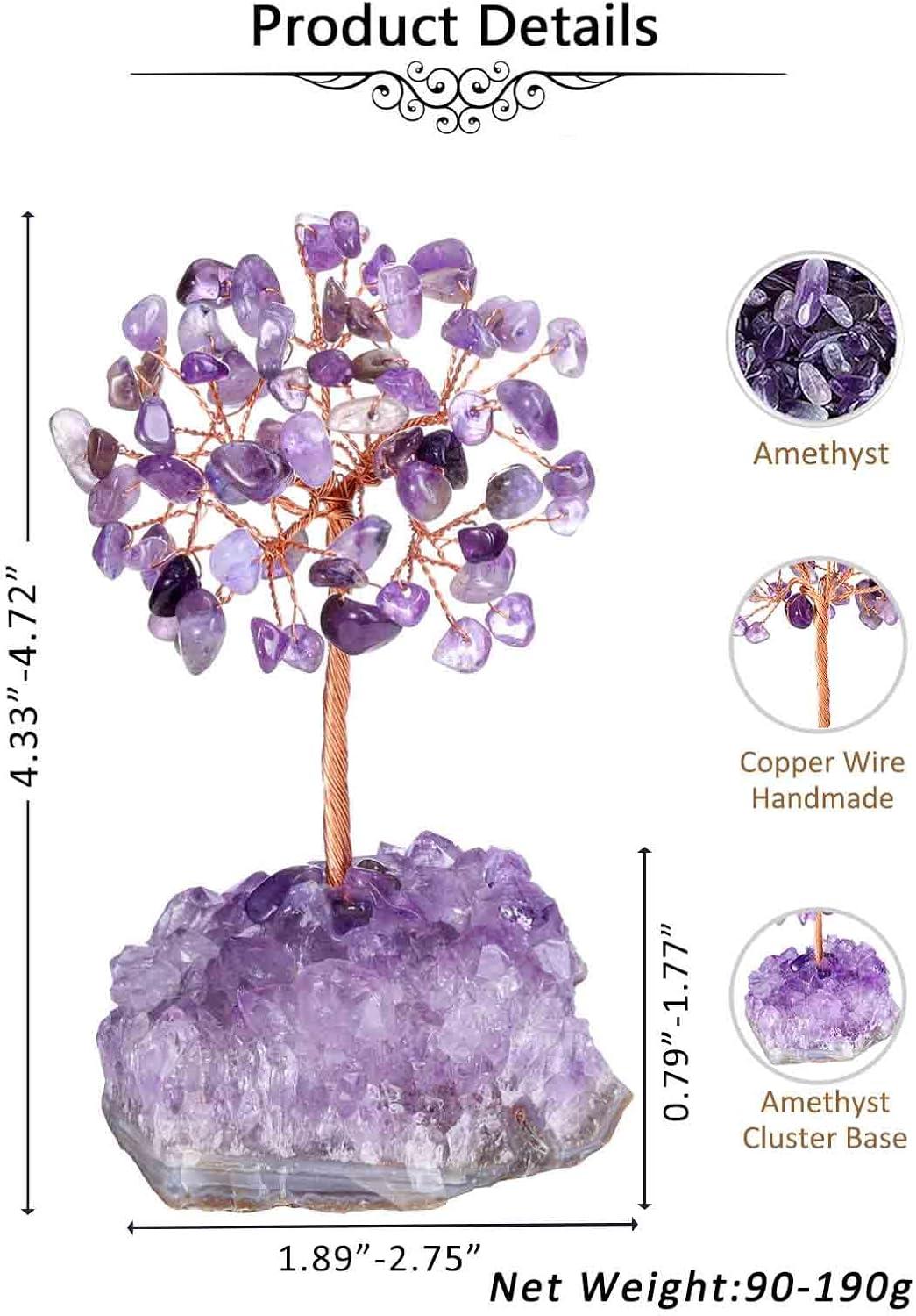 Amethyst Crystal Tree Natural Reiki Healing Crystal Gemstone Bonsai Money Tree Feng Shui Crystal Tree for Home Decor