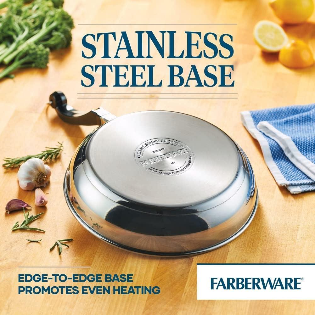 Farberware Classic Series 15pc Stainless Steel and Ceramic Cookware Pots and Pans Set Silver