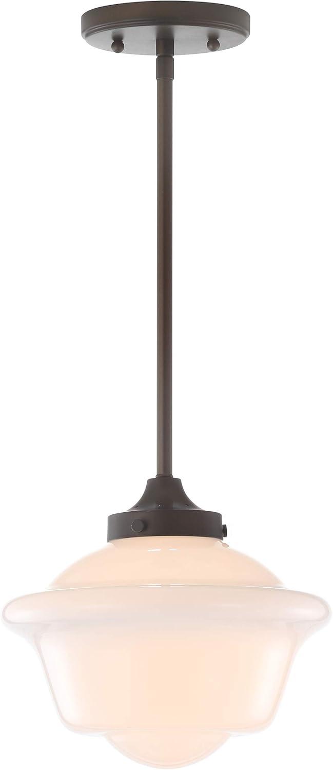 Kurtz 9.5" Oil Rubbed Bronze Adjustable Schoolhouse LED Pendant