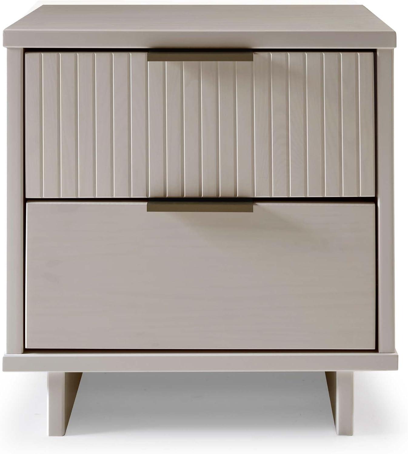 Granville Modern 2 Drawer Nightstand Light Gray - Manhattan Comfort: Soft Close, UV Finish, Metal Handles