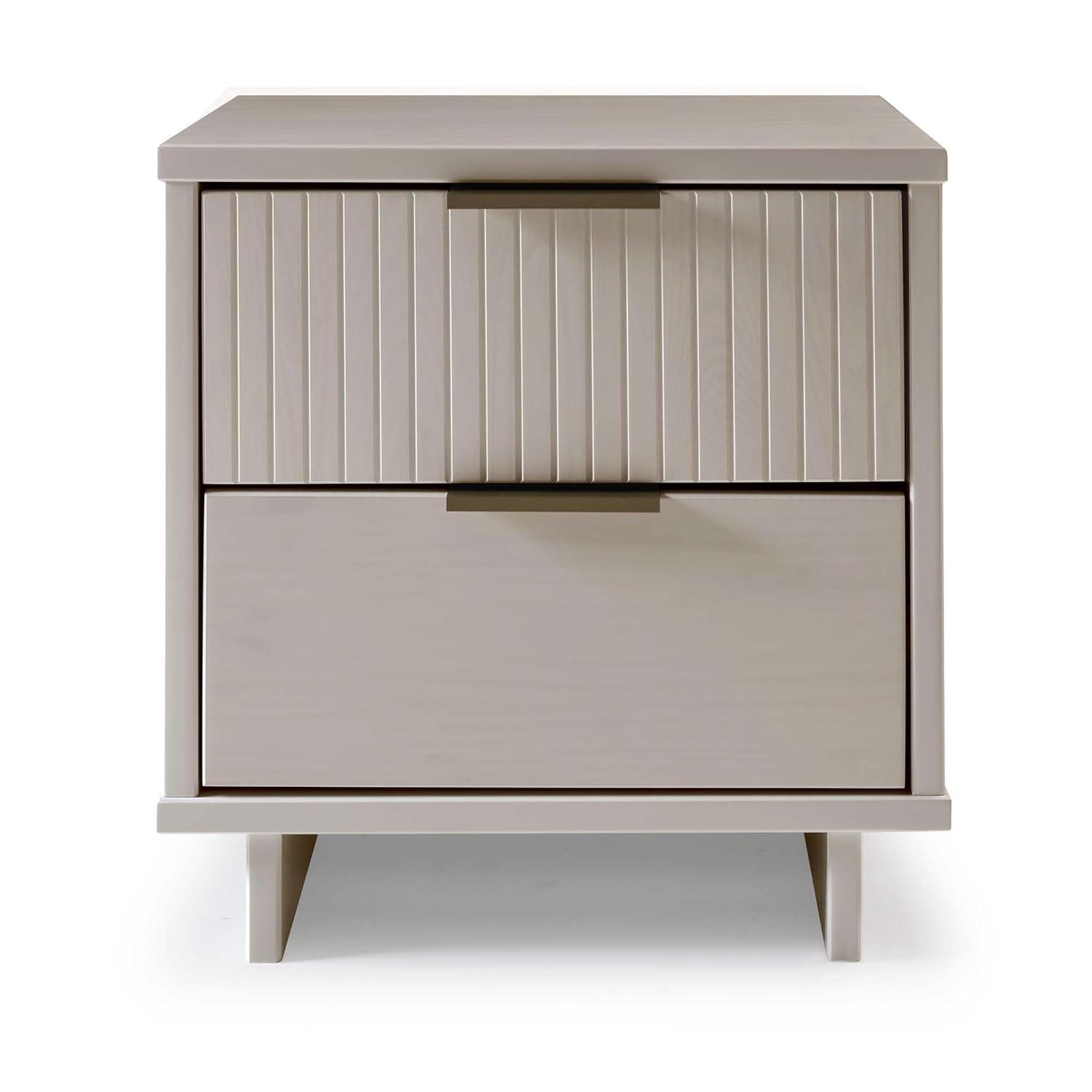 Granville Modern 2 Drawer Nightstand Light Gray - Manhattan Comfort: Soft Close, UV Finish, Metal Handles