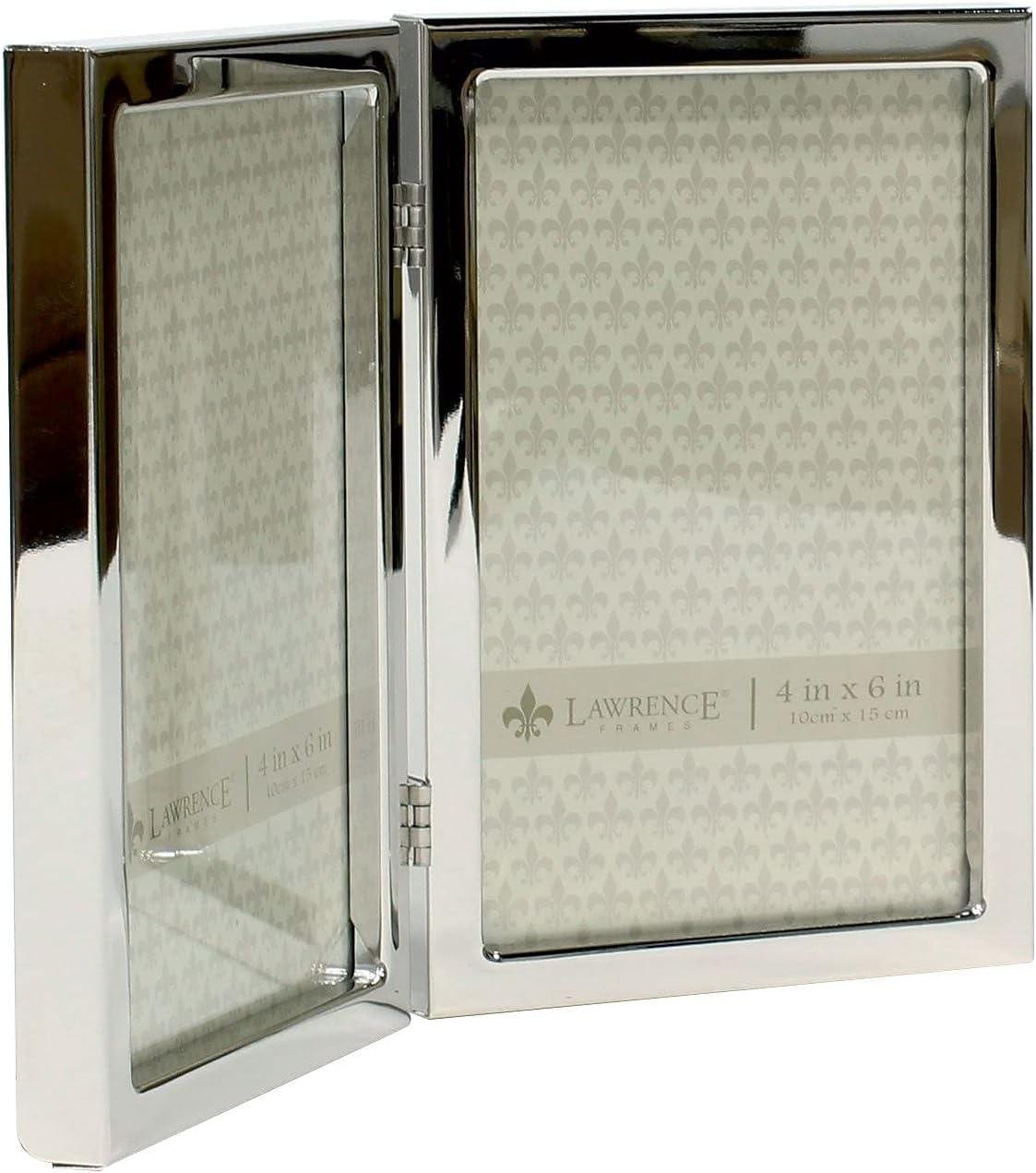 4x6 Hinged Double Silver Standard Metal Picture Frame