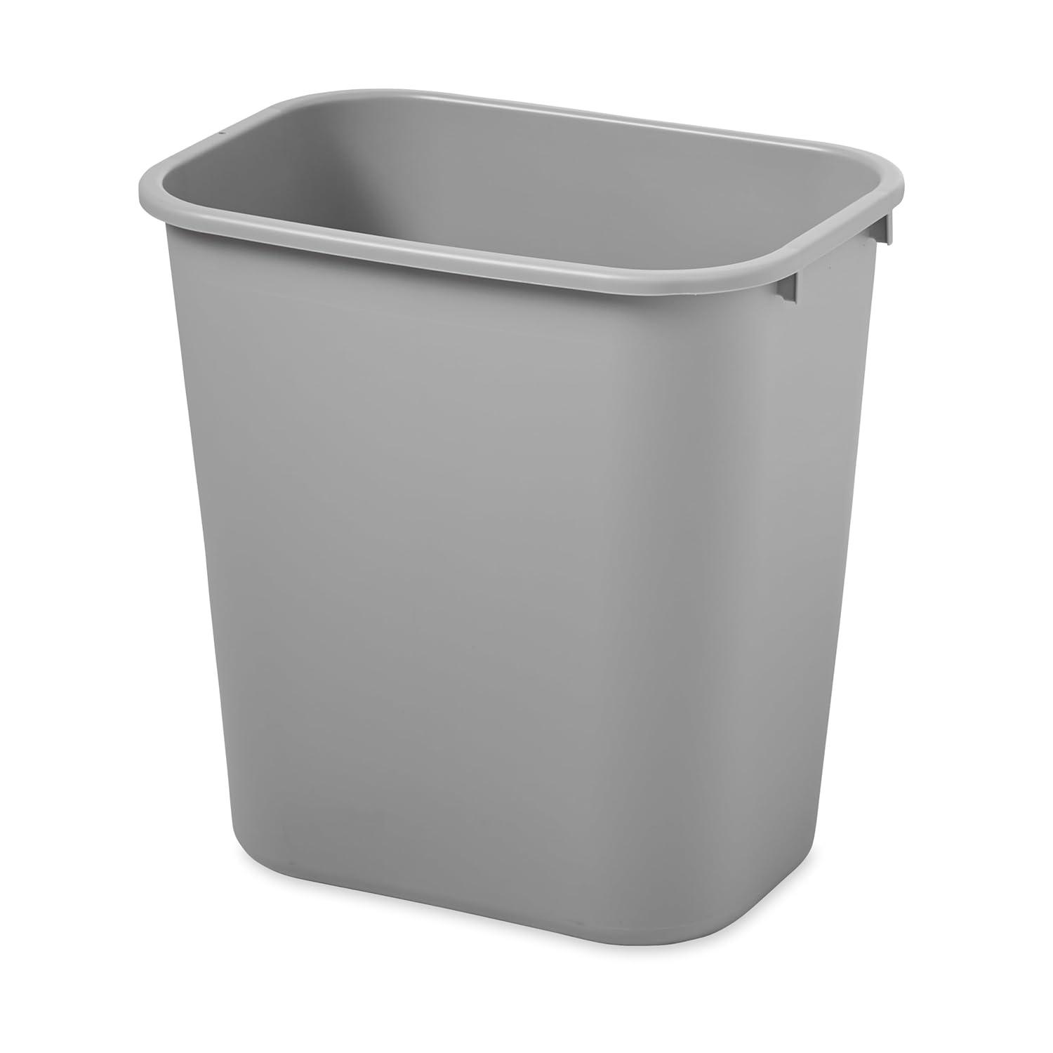 Rubbermaid Commercial Products FG295600GRAY Plastic Resin Deskside Wastebasket, 7 Gallon/28 Quart, Gray