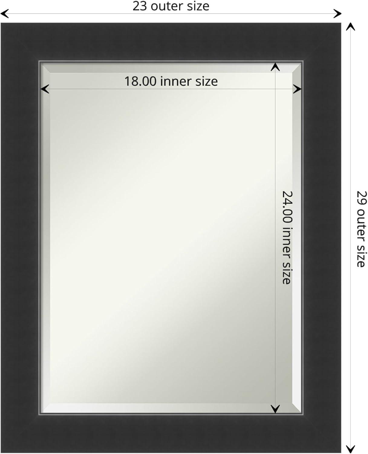 Amanti Art Beveled Wood Bathroom Wall Mirror - Corvino Black Frame Corvino Black Outer Size: 23 x 29 in