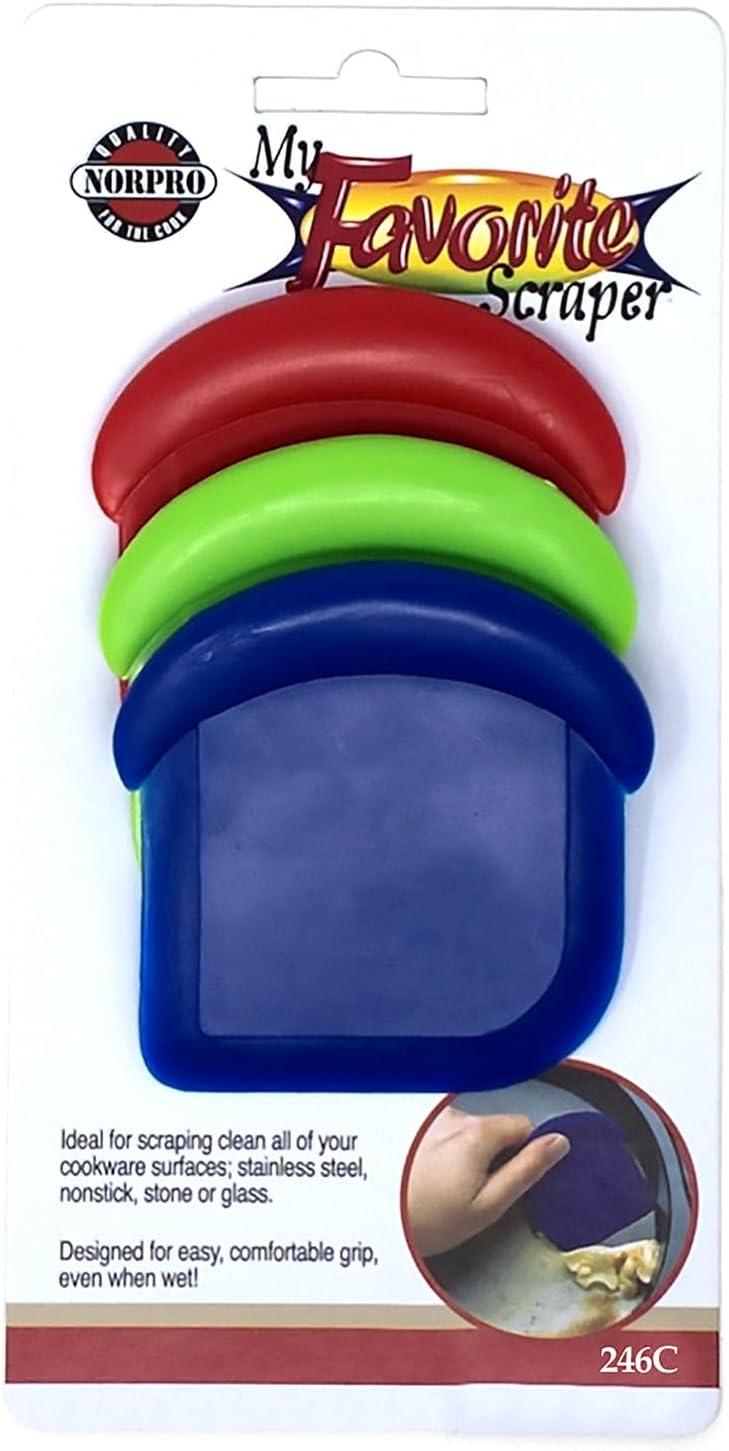 Norpro 3-Piece Red, Blue, Green Nylon Scraper Set