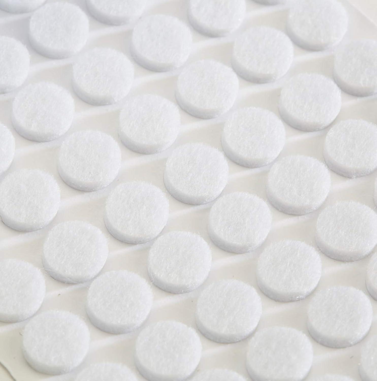 White Round Self-Adhesive Felt Pad Bumpers, 3/8" Diameter, 1/8" Height, Pack of 168