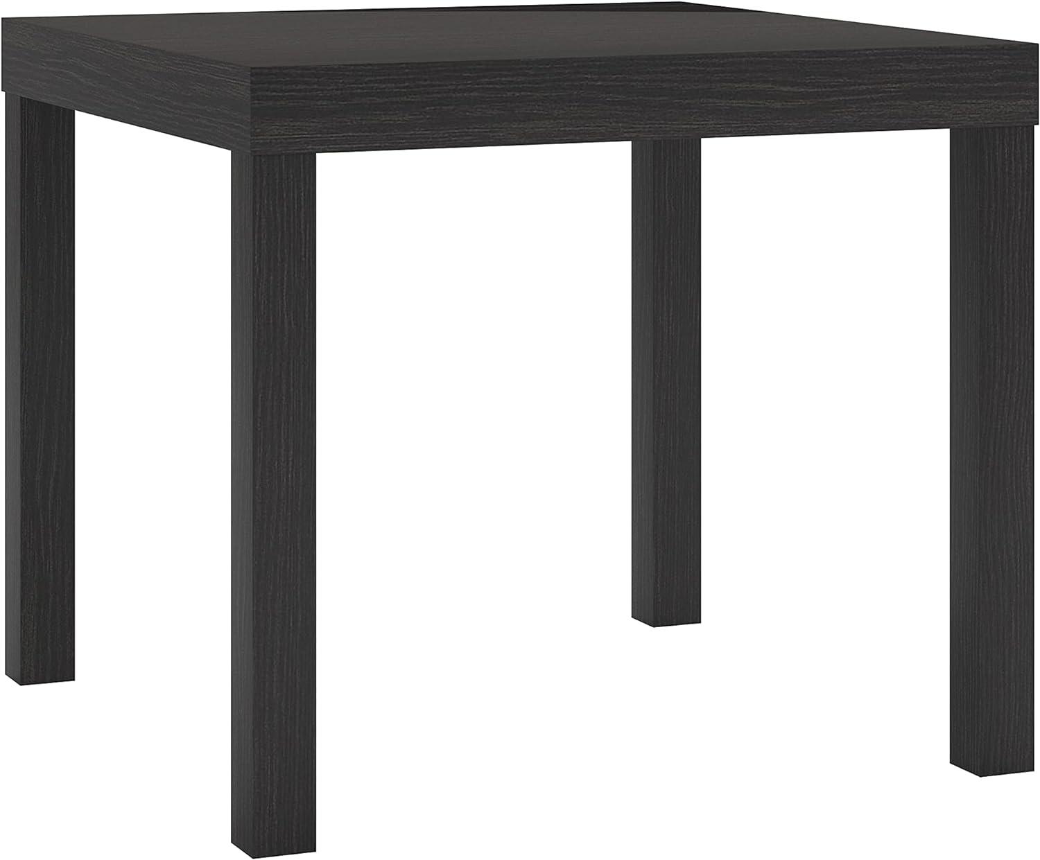 Transitional Glossy Brown Engineered Wood Square End Table