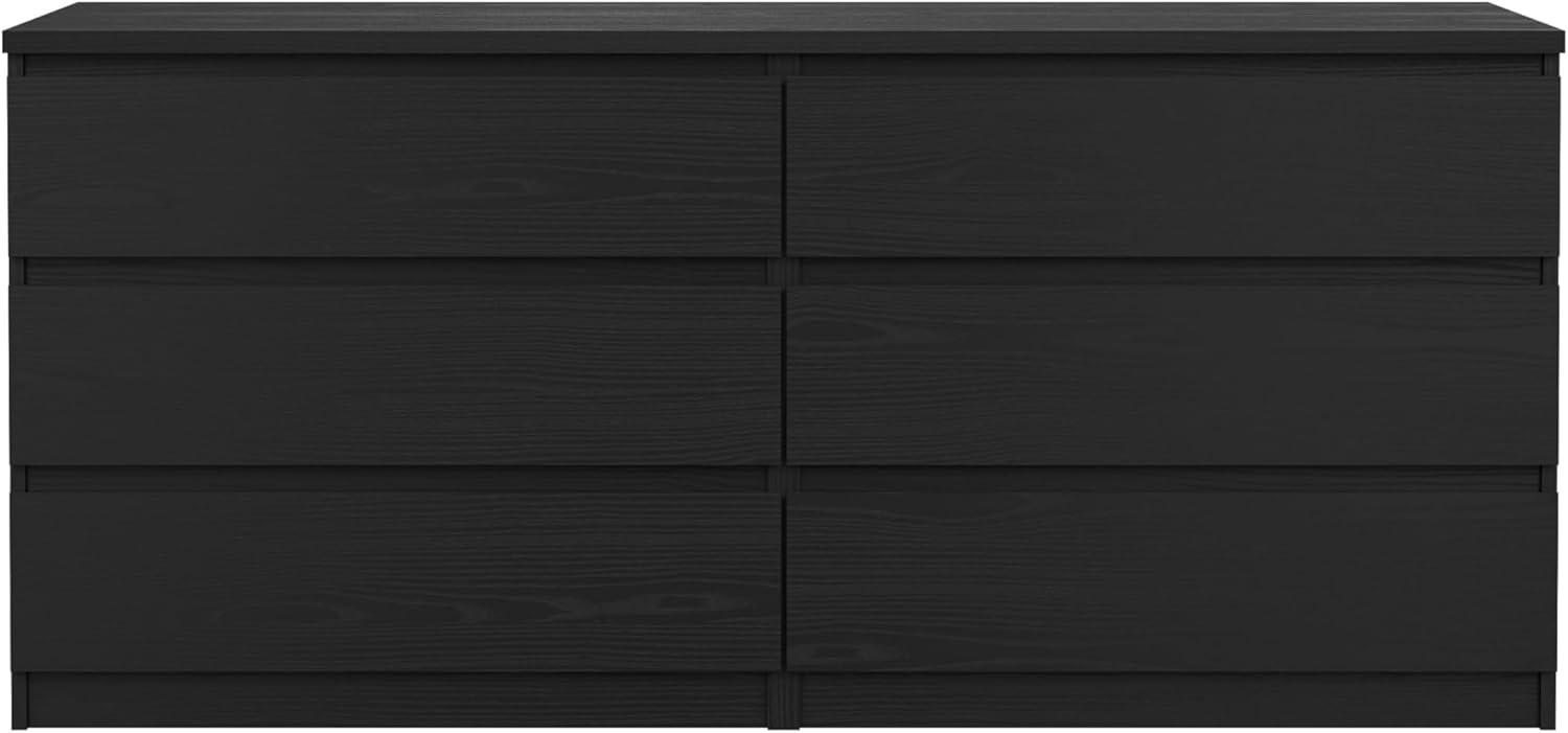 Tvilum Scottsdale 6 Drawer Double Dresser for Adults, Black