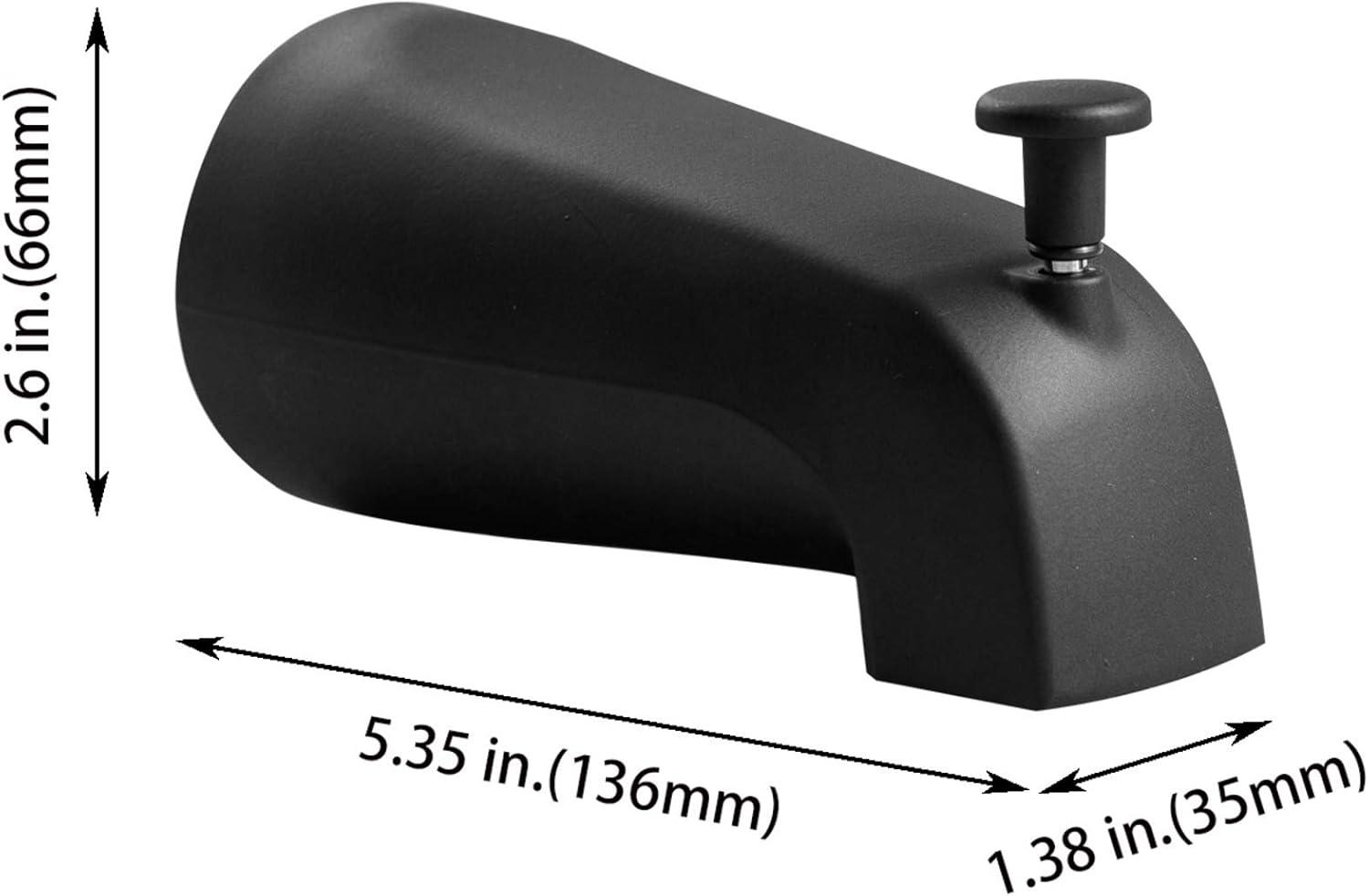 Danco Universal Bathroom Tub Spout with Diverter in Matte Black, 0.7 lbs. Weight (11079)