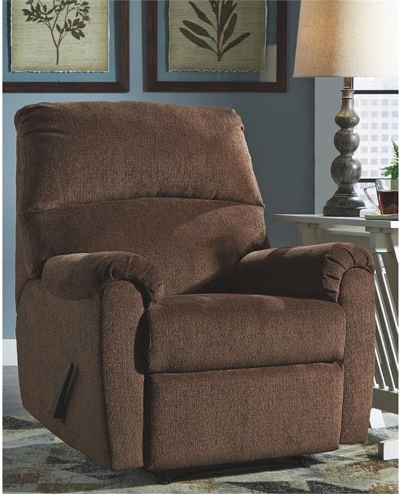 Chocolate Brown Polyester Contemporary Recliner