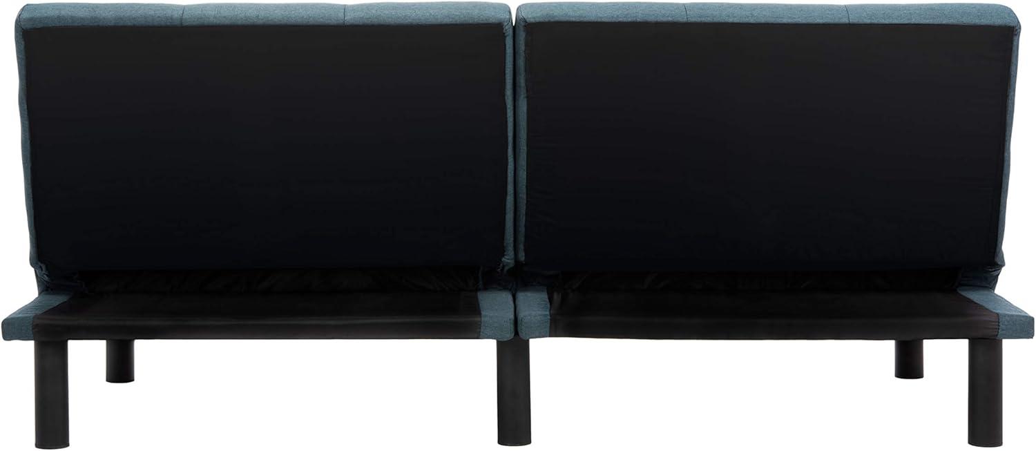 SAFAVIEH Astoria Transitional Foldable Tufted Futon Bed, Navy/Black ( 71.7 in. W x 32.3 in. D x 30.7 in. H)