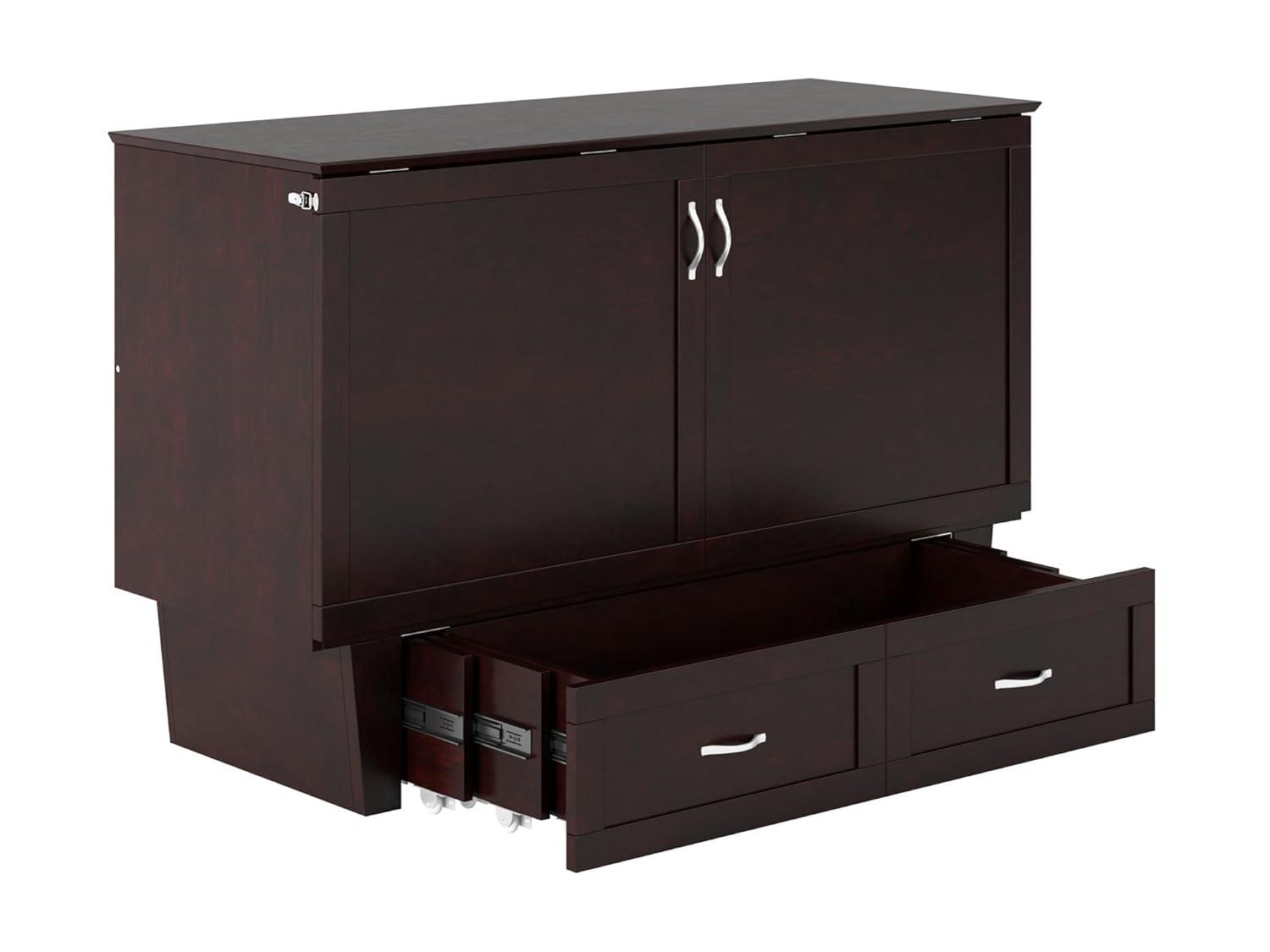 Queen Monroe Murphy Bed Chest with Memory Foam Mattress - AFI