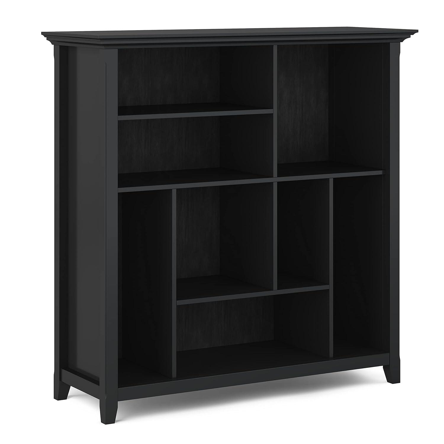 Simpli Home Amherst 44"W Solid Wood Multi Cube Bookcase with 8 Different Sized Storage Cubbies