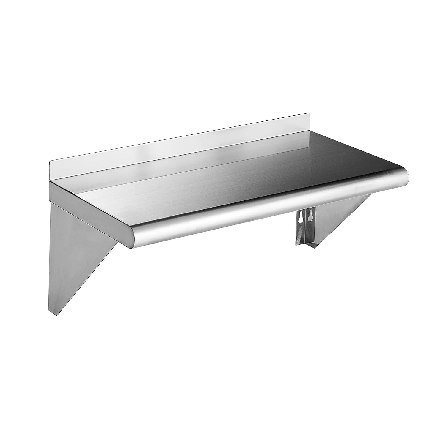 Stainless Steel 12x24 Industrial Wall Mount Kitchen Shelf