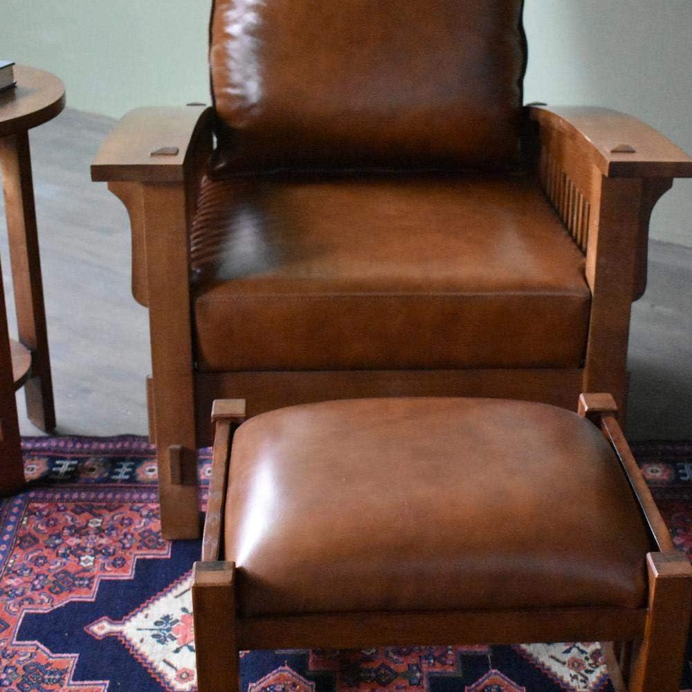 Pemberly Row Contemporary Leather Morris Chair in Reddish Brown