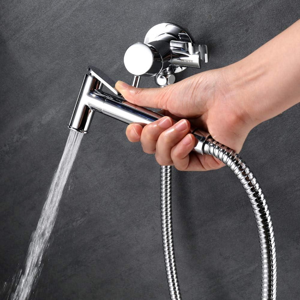 Chrome Handheld Bidet Sprayer with Hot and Cold Mixer