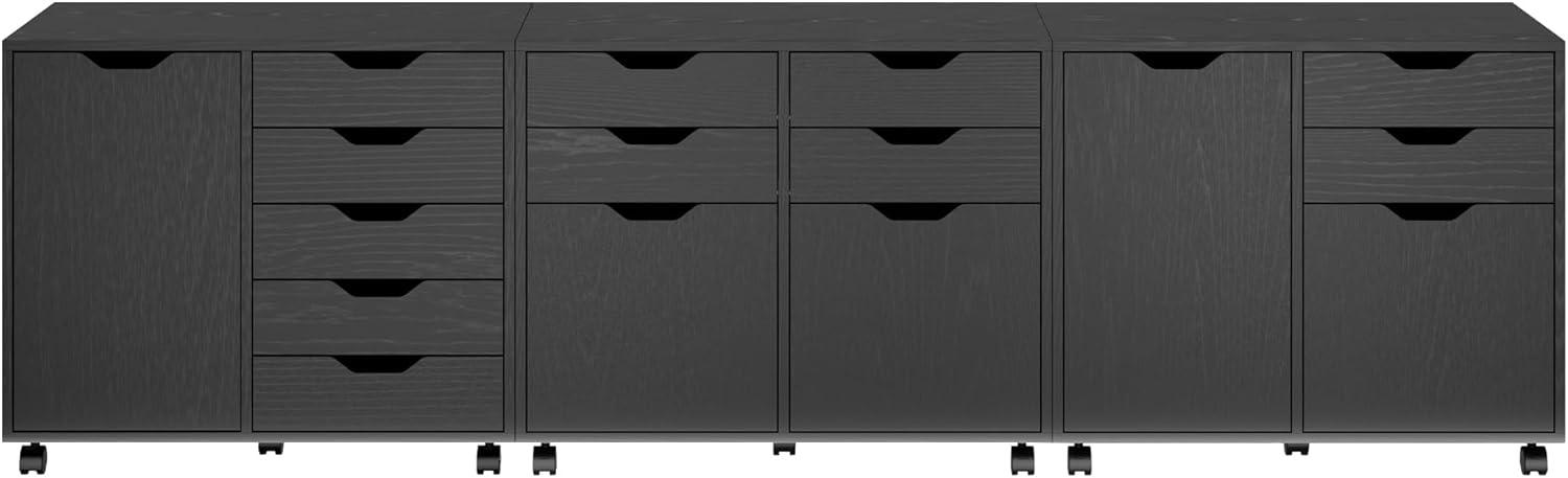 Winsome Wood Halifax 3-Pc Cabinet Set with File Drawer, Black Finish