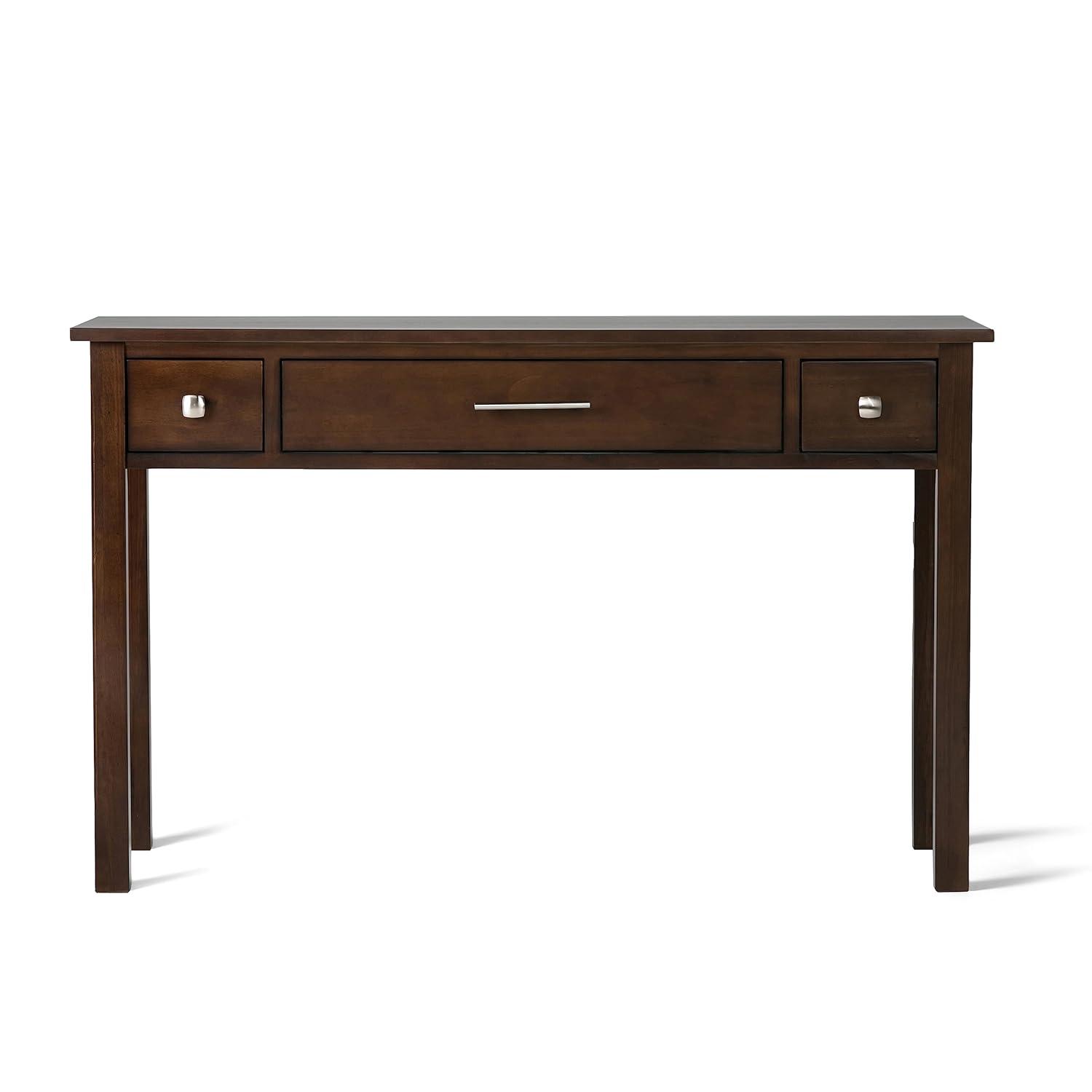 Simpli Home Avalon Solid Wood Desk with Keyboard Tray and Storage