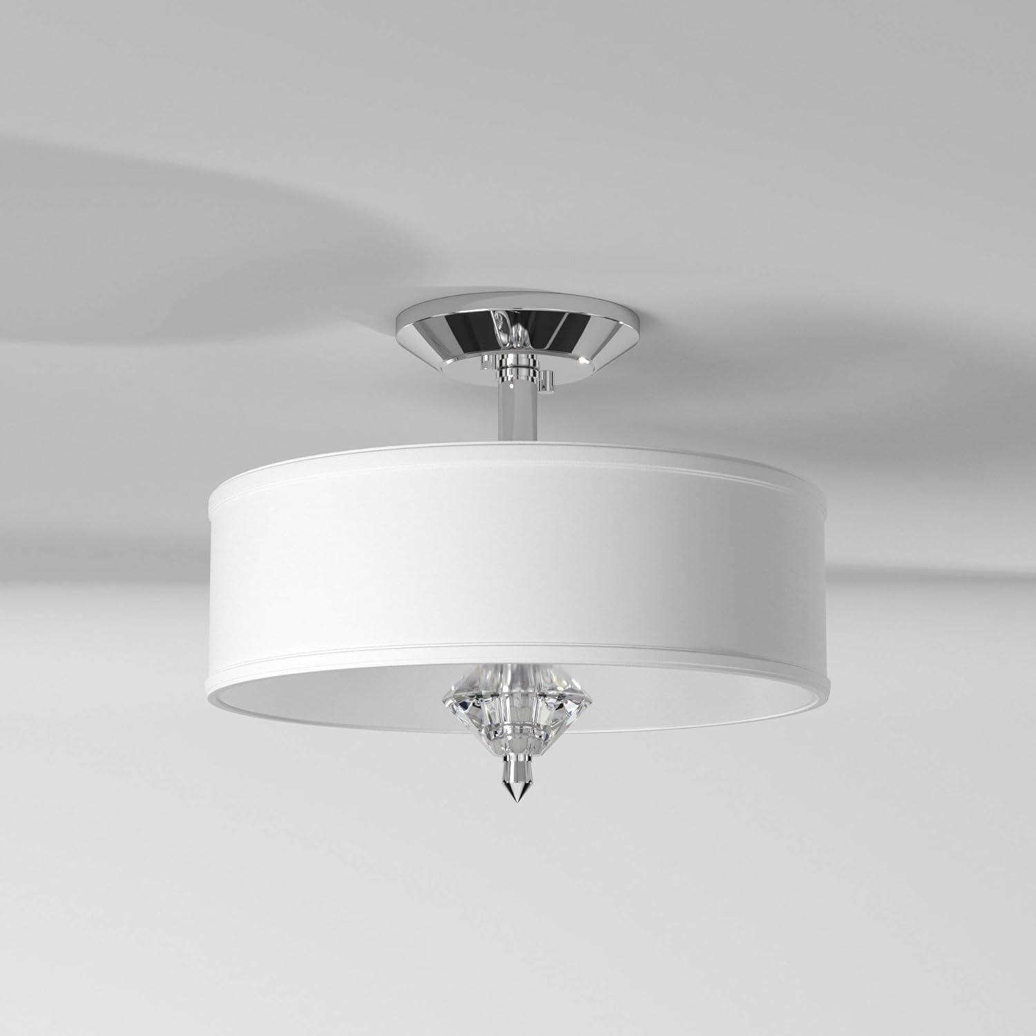 Palatial Chrome 15.75" Semi Flush Mount with Elongated Candles