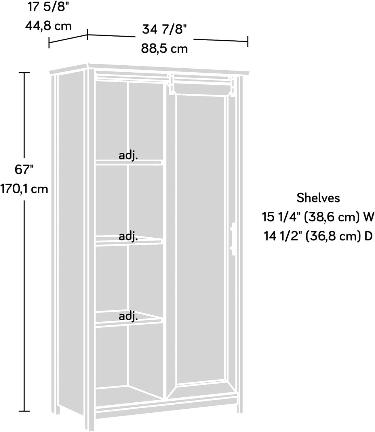 Glacier Oak Freestanding Storage Cabinet with Adjustable Shelving