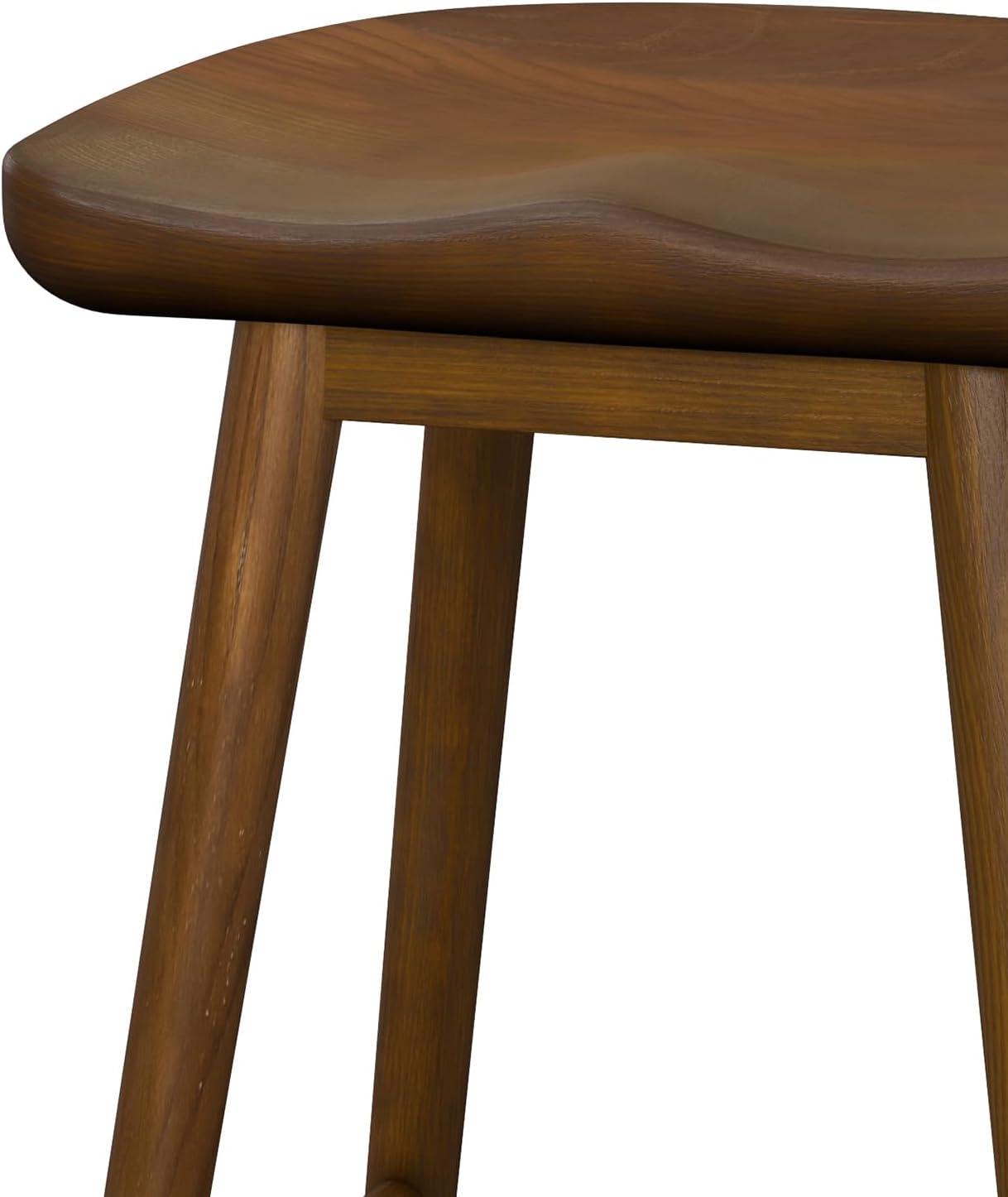 Teagan Dark Walnut 30" Backless Wood Bar Stool