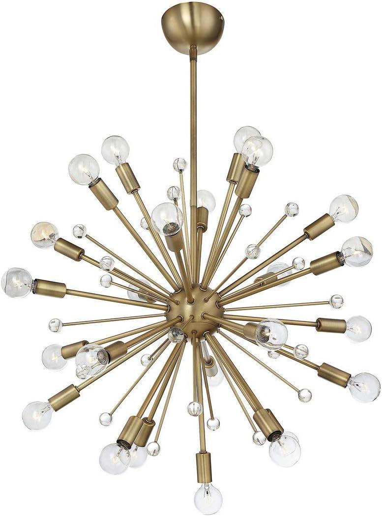 24 Light Metal Dimmable Sputnik Chandelier