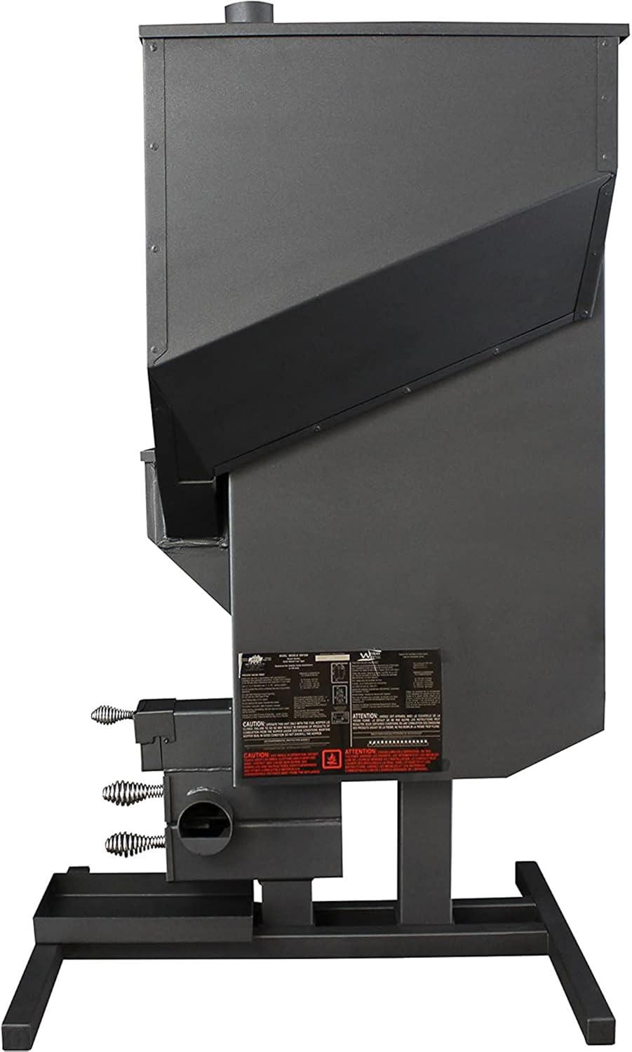 Wiseway Black Steel 2,000 Sq Ft Non-Electric Pellet Stove