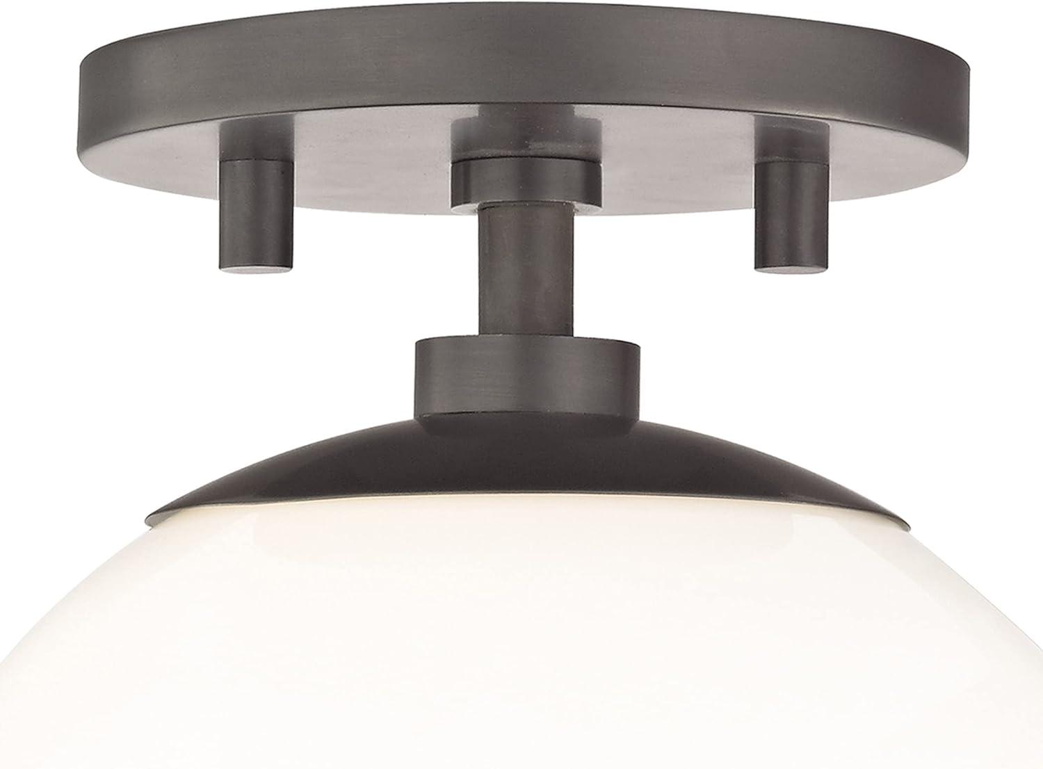 Mitzi H105601 Stella 1 Light 7" Wide Semi-Flush Globe Ceiling Fixture - Bronze