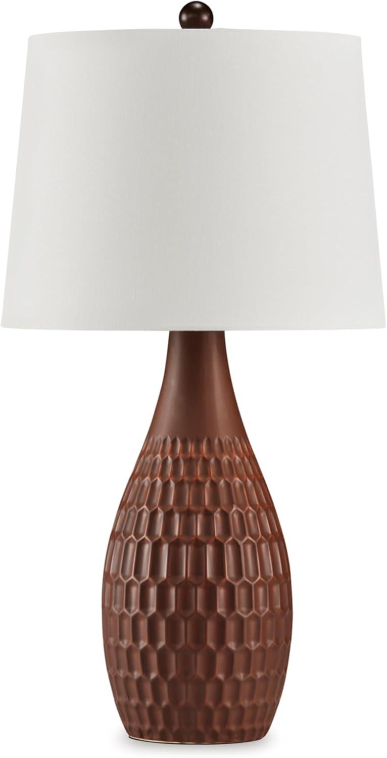 Signature Design by Ashley Cartford Ceramic Table Lamp (Set of 2), Reddish Brown