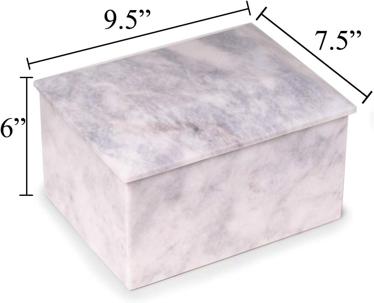 Handcrafted White Marble Polished Cremation Urn for Adults