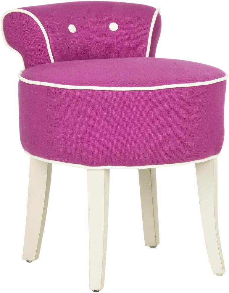 Safavieh Home Collection Georgia Burnt Orange and Distressed Grey Petite Vanity Stool