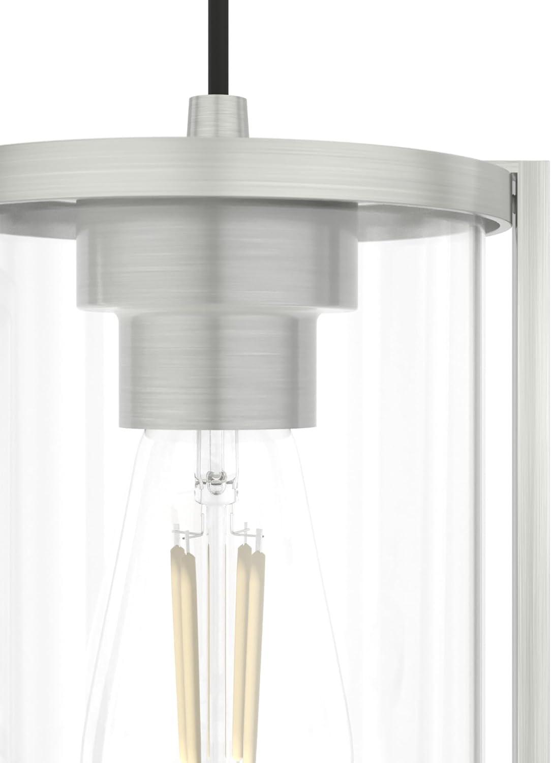 19138-Hunter Fans-Astwood 3-Light Cluster Linear Pendant In Farmhouse Style-10 Inches Tall and 9 Inches Wide-Brushed Nickel Finish