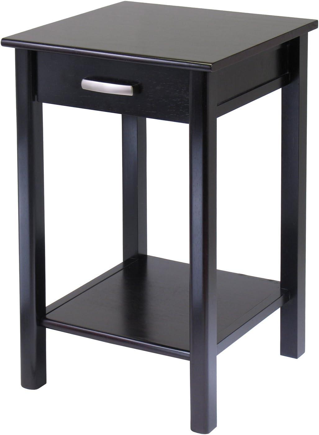 Contemporary Home Living 31" Dark Espresso Unique Liso Square Shaped Top End Table with Drawer and