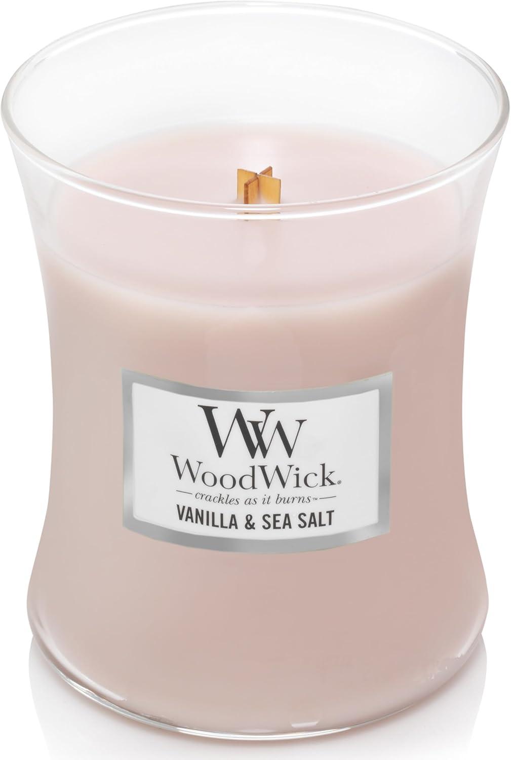 WoodWick Medium Hourglass Scented Candle, Vanilla & Sea Salt, 9.7 oz