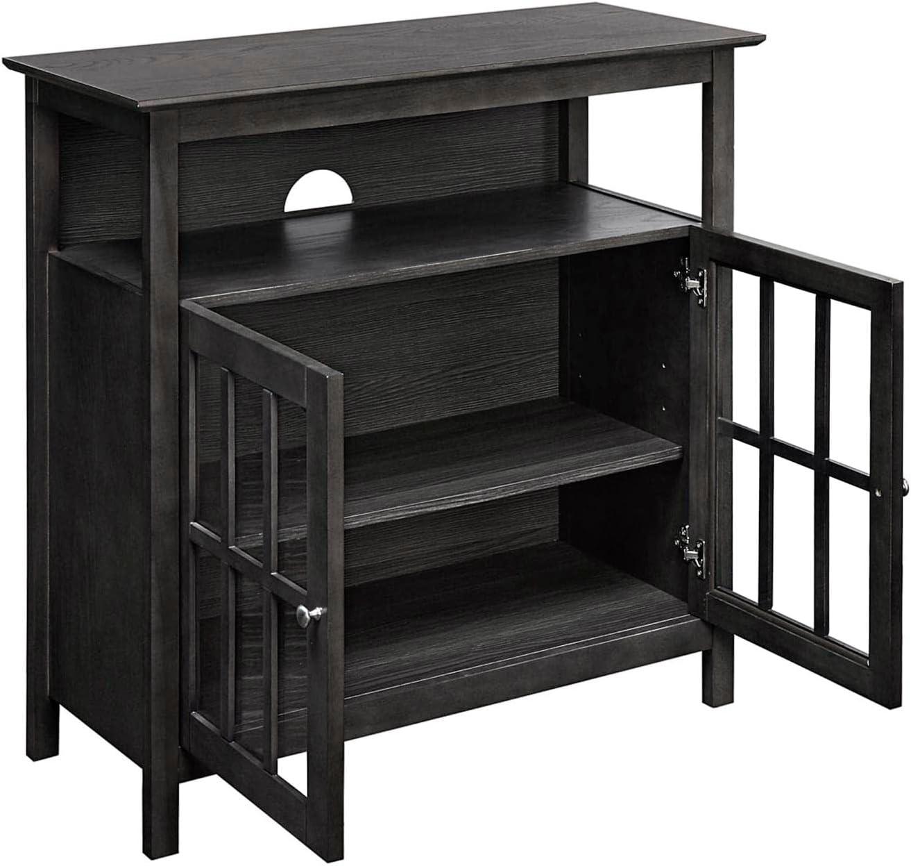 Convenience Concepts Big Sur Highboy TV Stand with Storage Cabinets for TVs up to 40 Inches, Weathered Gray