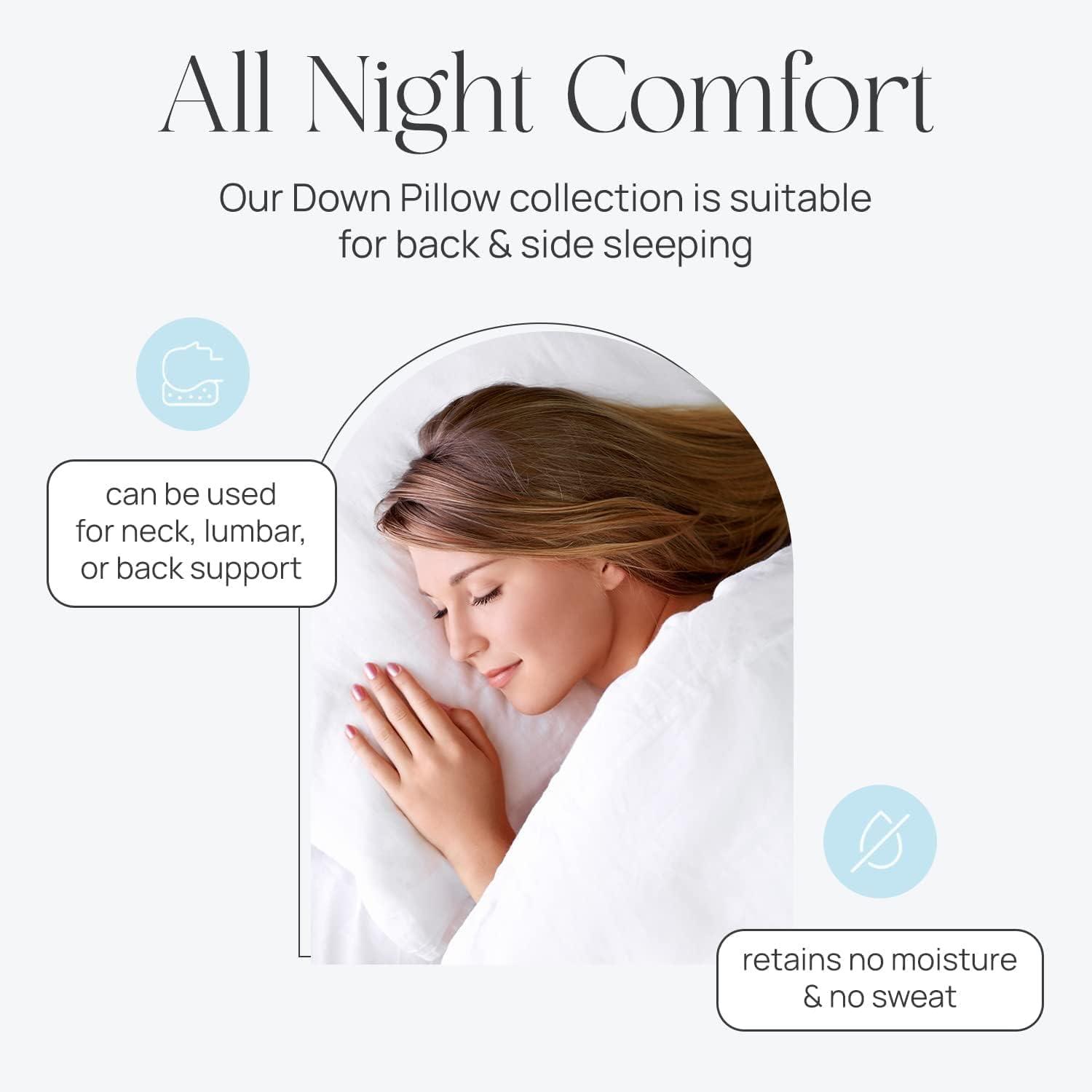 East Coast Bedding Pure Dream Firm Goose Down Feather Pillow, Queen Size, Pack of 1