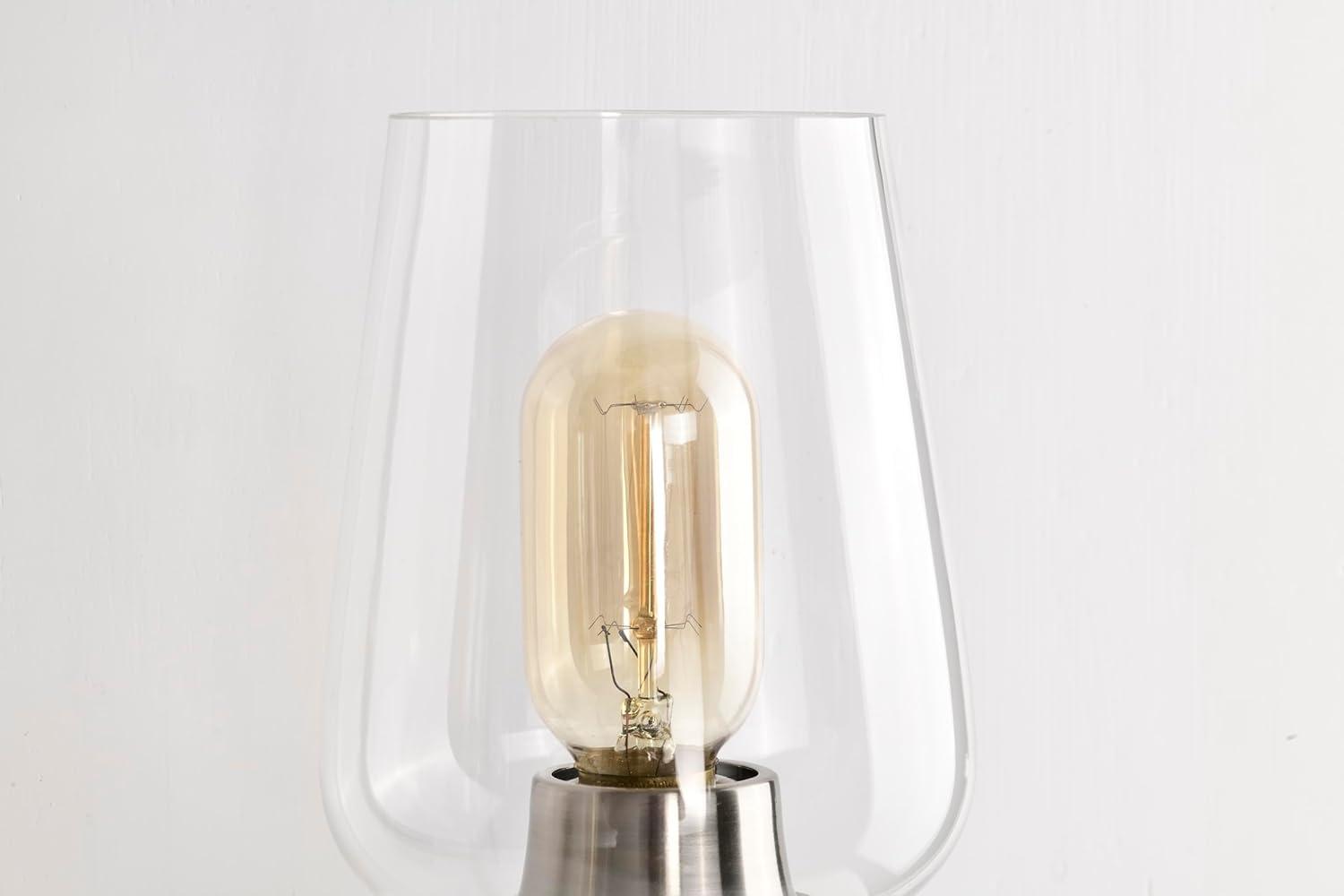 Edvivi 3-Light Vanity Lights, Modern Brushed Nickel with Clear Glass Shade Bathroom Light Fixtures, Wall Light for Mirrors, Bedroom, Living Room, Hallway