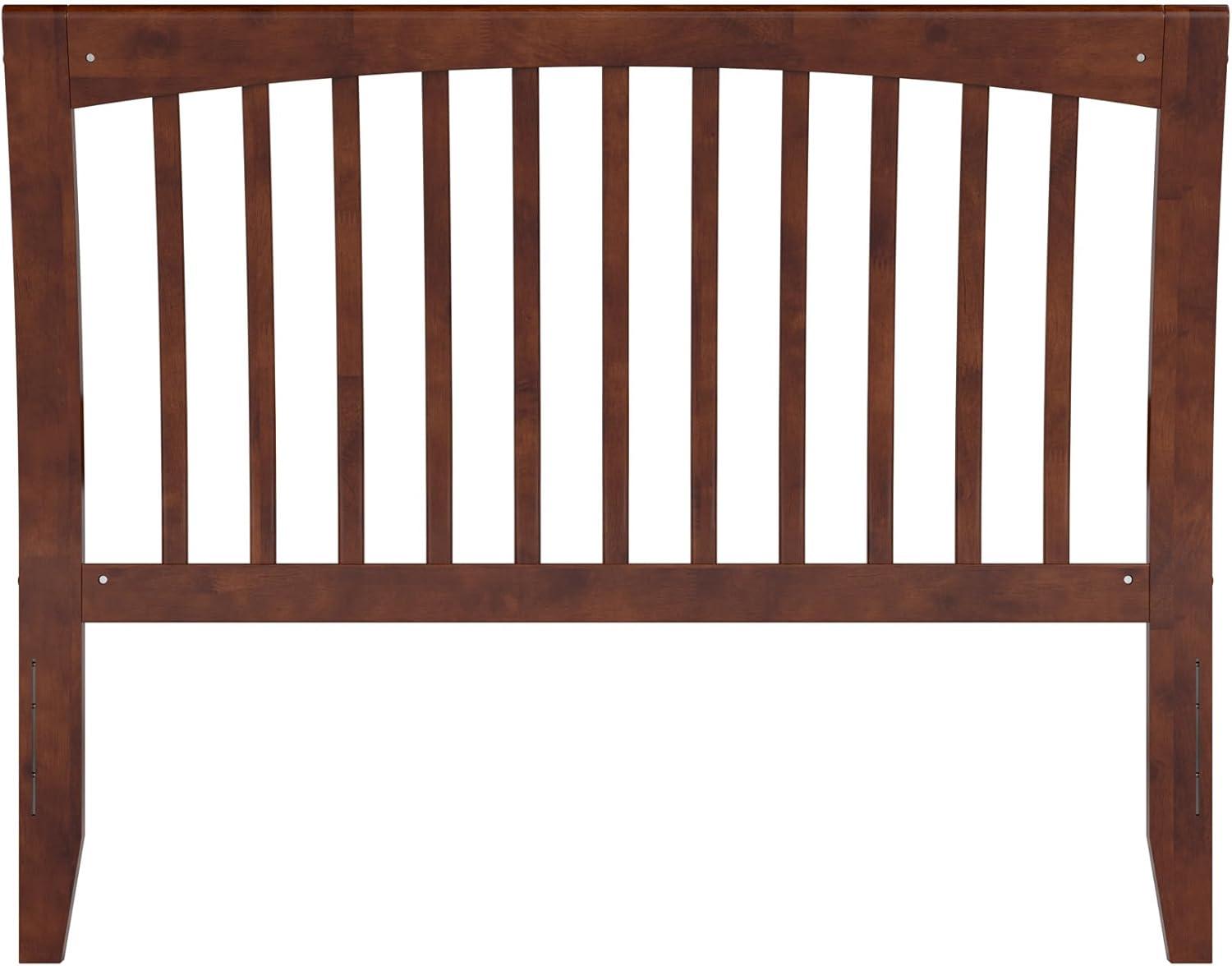 HomeStock Island Oasis Full Sleigh Solid Wood Slat Headboard in Walnut